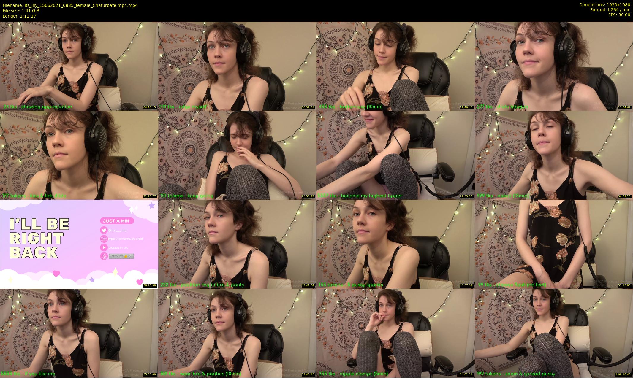 its_lily — 73 minute Chaturbate female cam show recording, 1080p, Jun 15, 2021