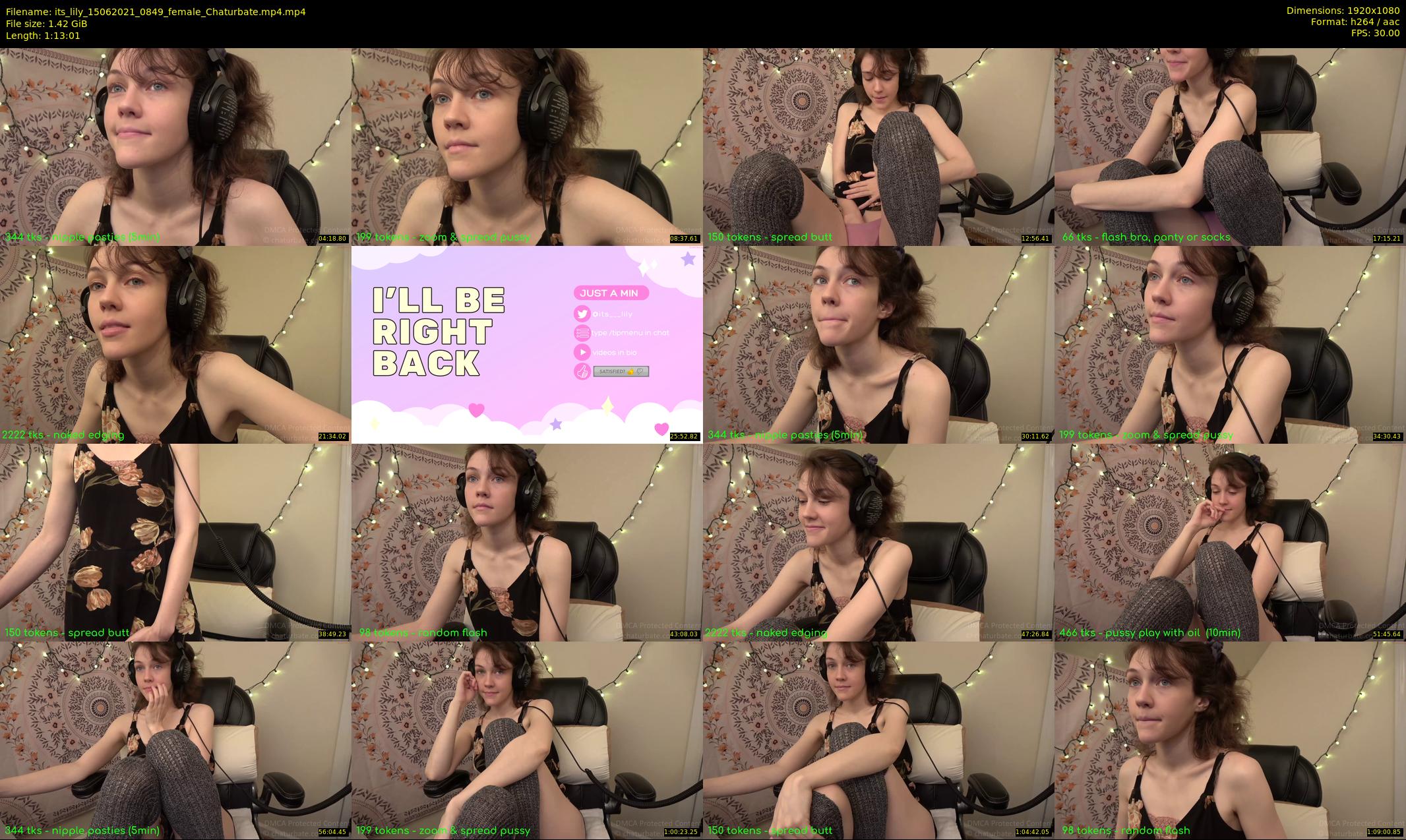 its_lily — 74 minute Chaturbate female cam show recording, 1080p, Jun 15, 2021