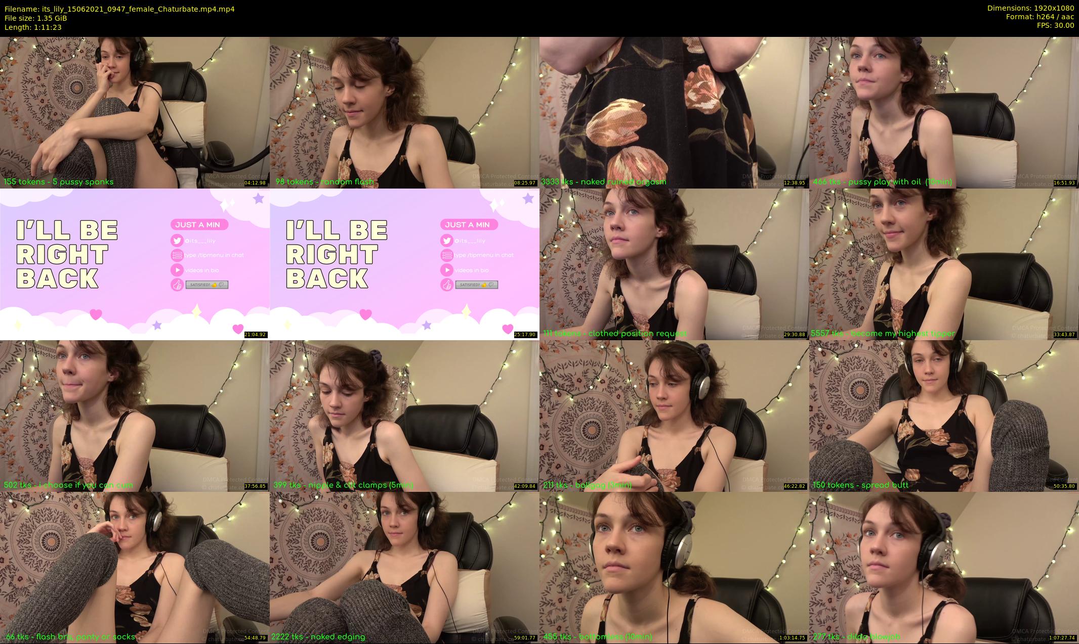 its_lily — 72 minute Chaturbate female cam show recording, 1080p, Jun 15, 2021