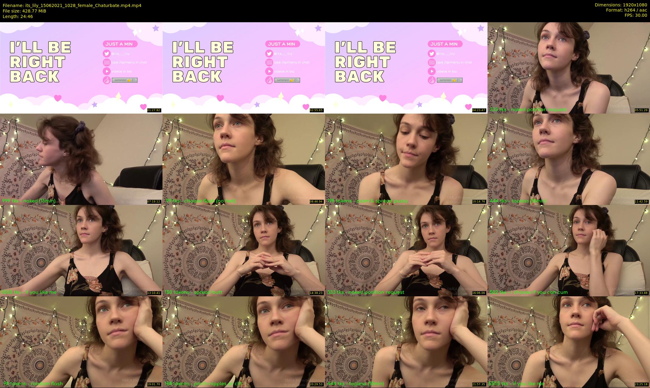 its_lily — 25 minute Chaturbate female cam show recording, 1080p, Jun 15, 2021