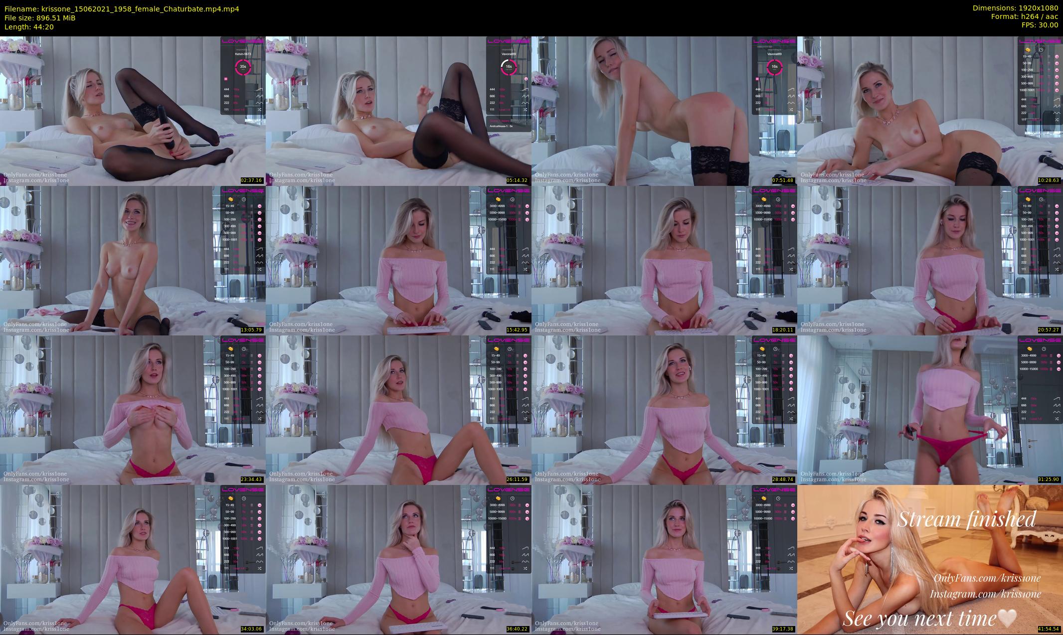 krissone — 45 minute Chaturbate female cam show recording, 1080p, Jun 15, 2021