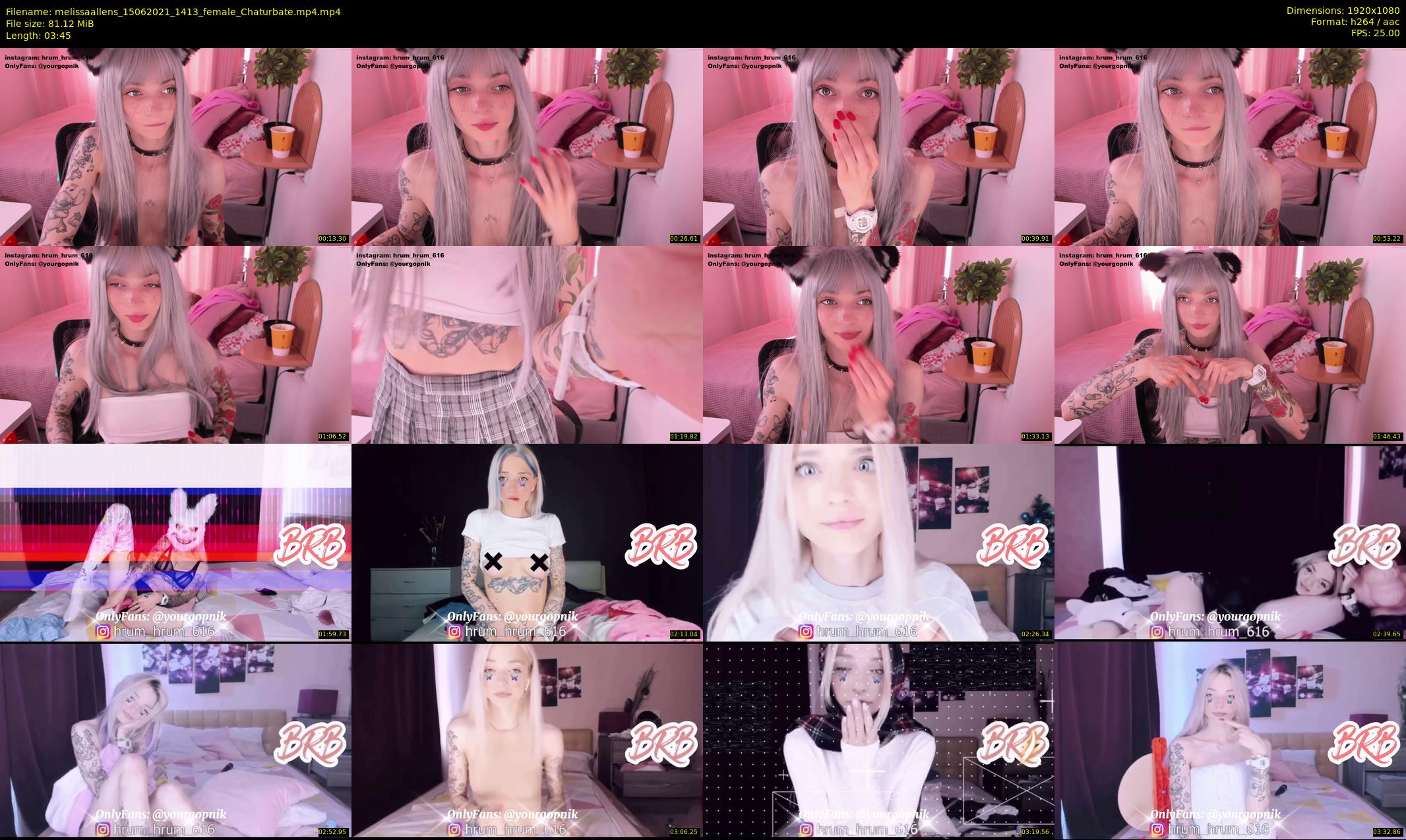 melissaallens — 4 minute Chaturbate female cam show recording, 1080p, Jun 15, 2021