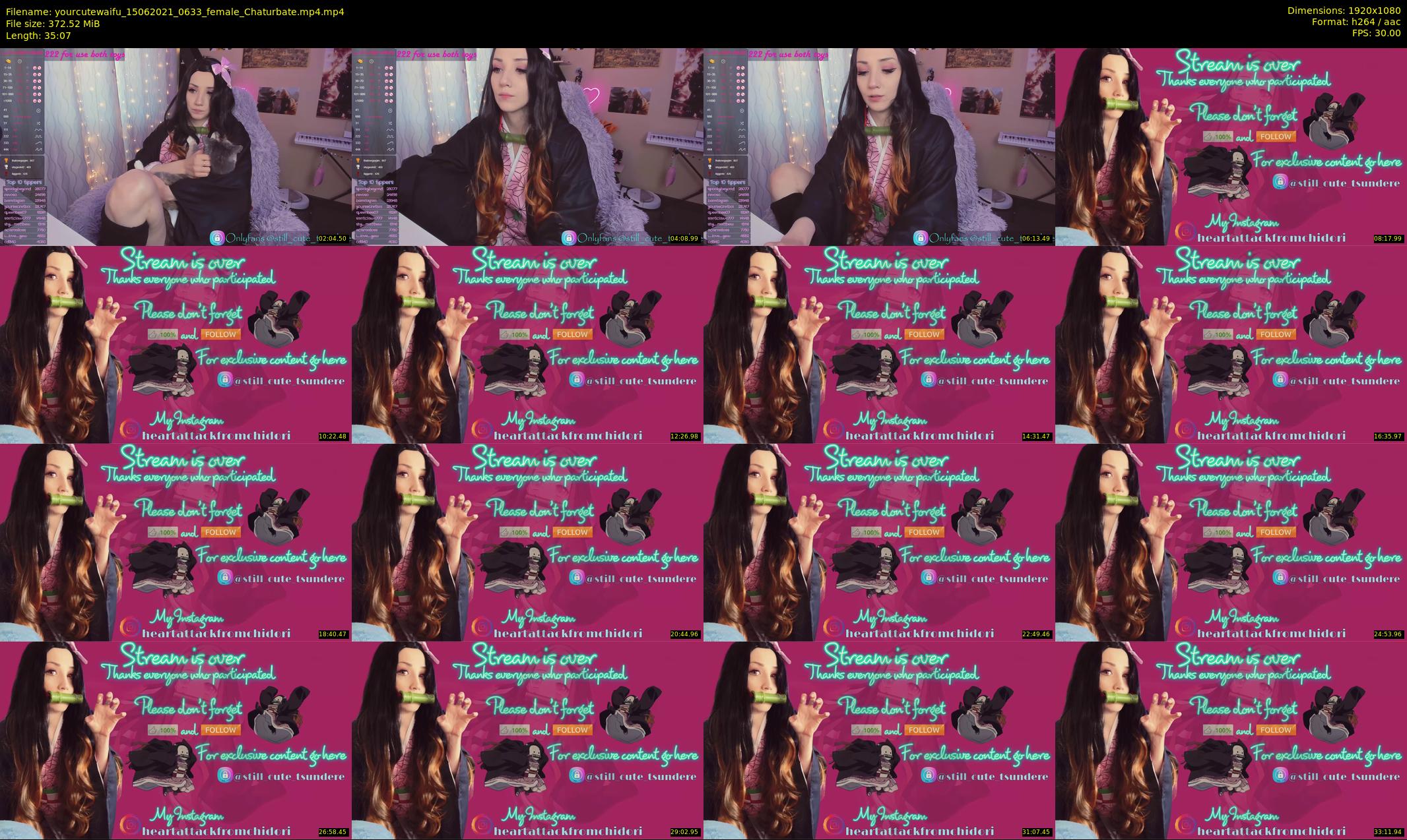yourcutewaifu — 36 minute Chaturbate female cam show recording, 1080p, Jun 15, 2021