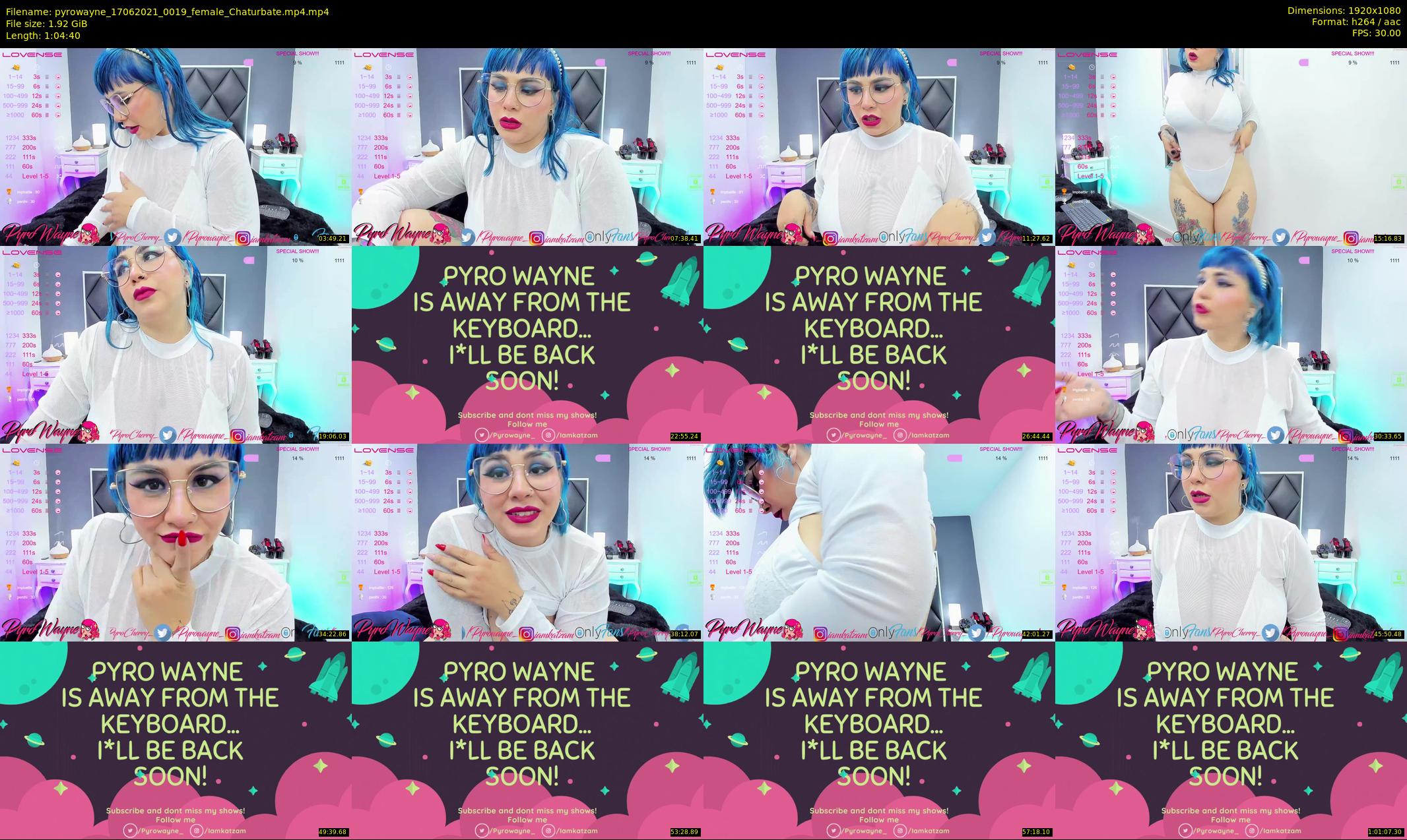 pyrowayne — 65 minute Chaturbate female cam show recording, 1080p, Jun 17, 2021