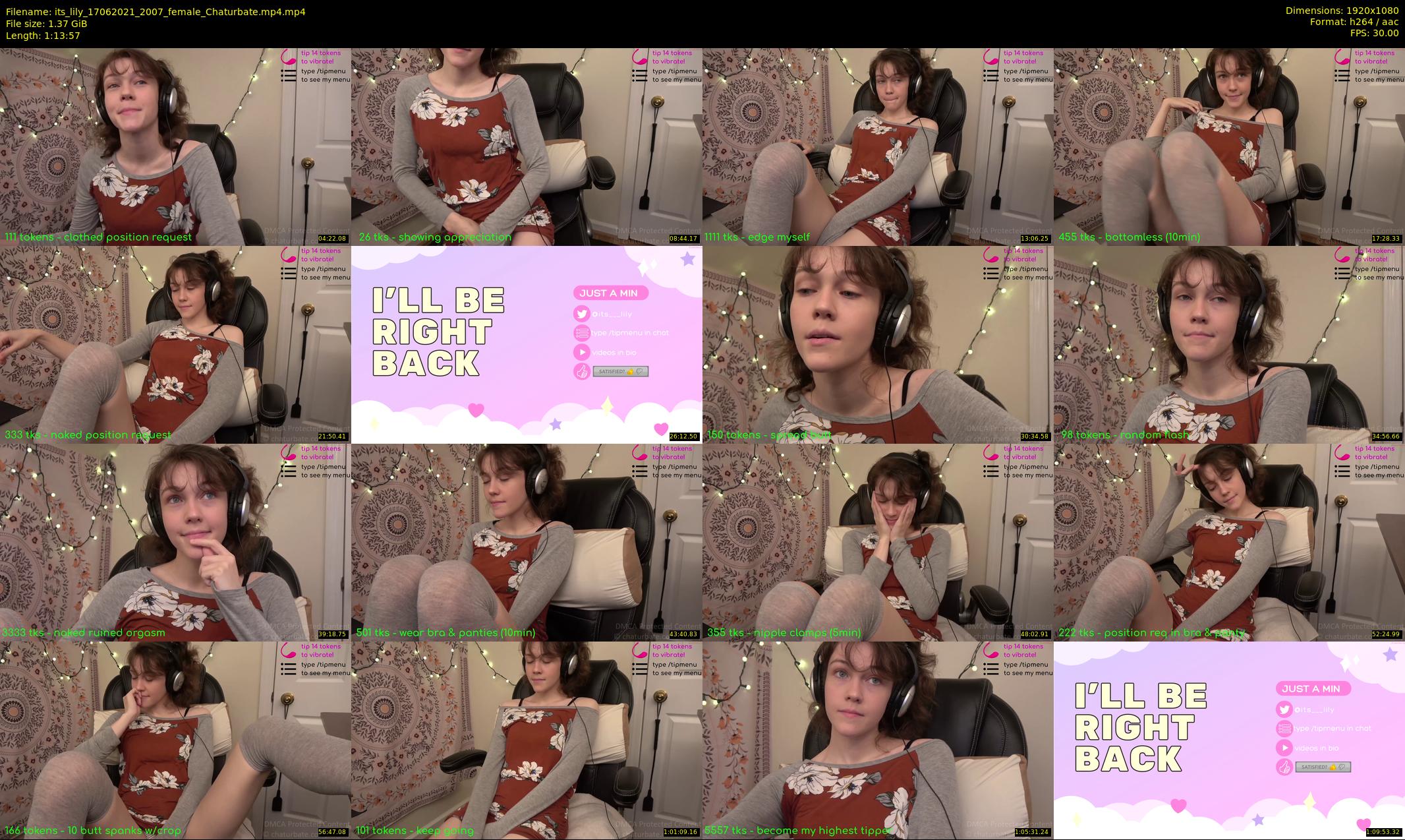 its_lily — 74 minute Chaturbate female cam show recording, 1080p, Jun 17, 2021