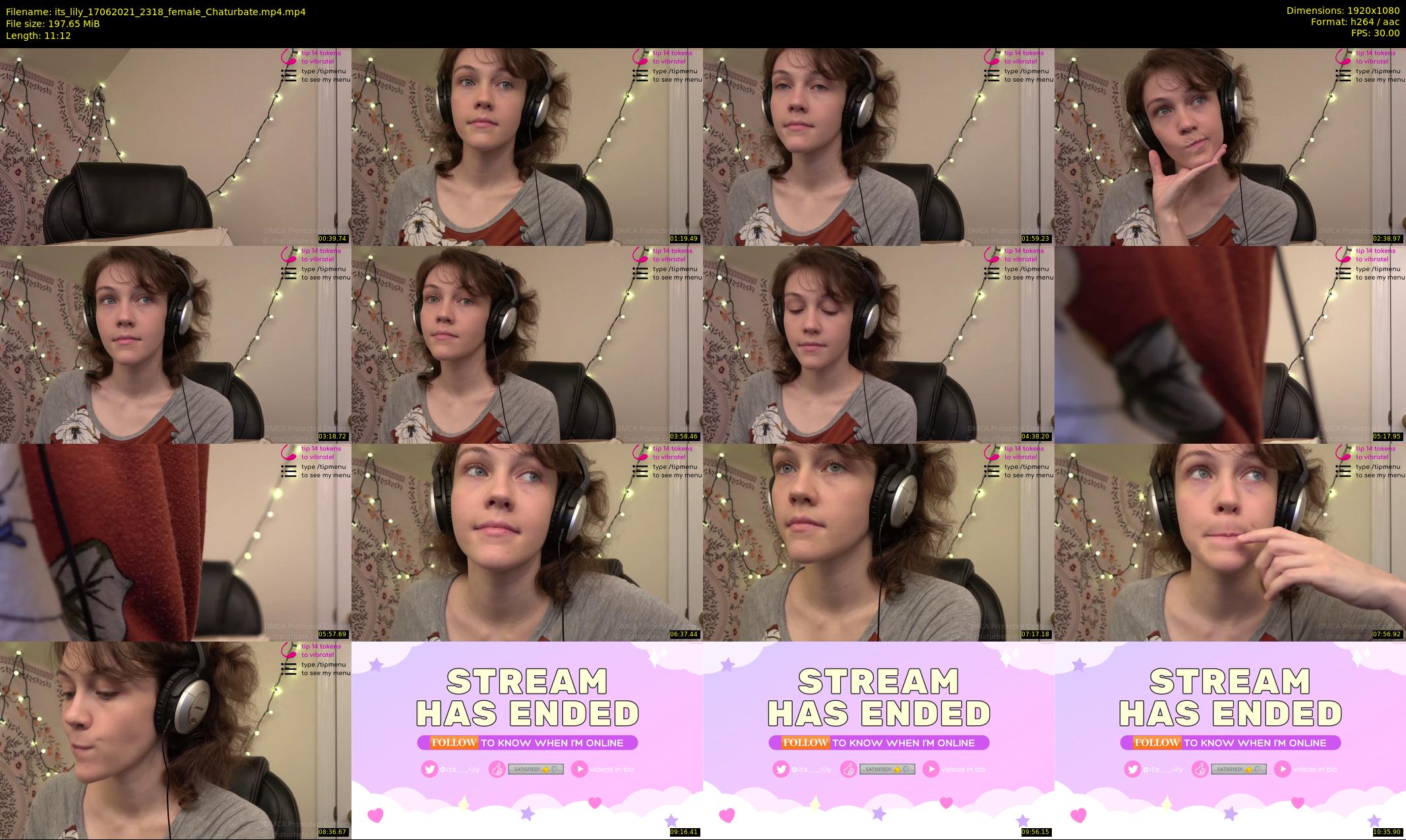 its_lily — 12 minute Chaturbate female cam show recording, 1080p, Jun 17, 2021