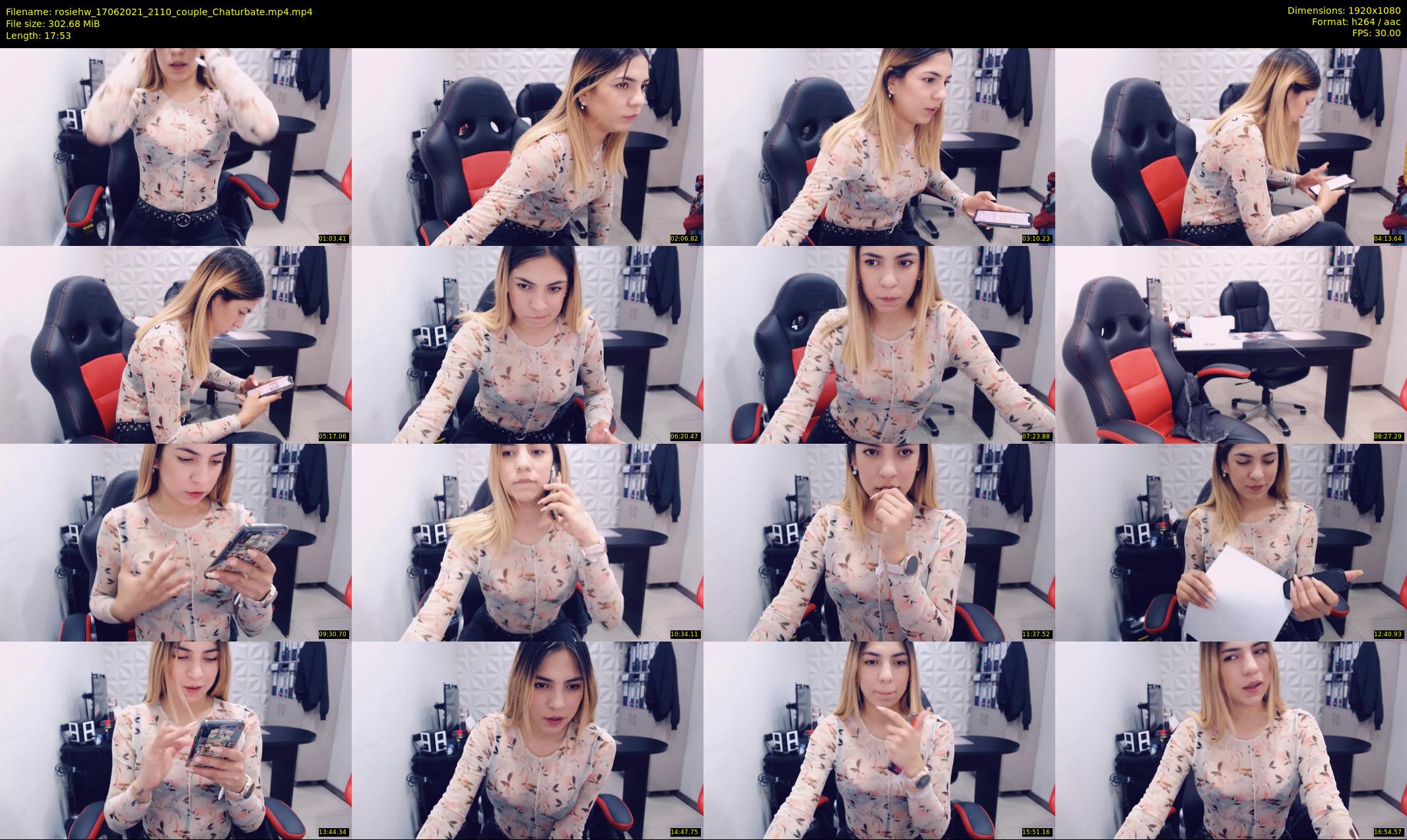 rosiehw — 18 minute Chaturbate couple cam show recording, 1080p, Jun 17, 2021