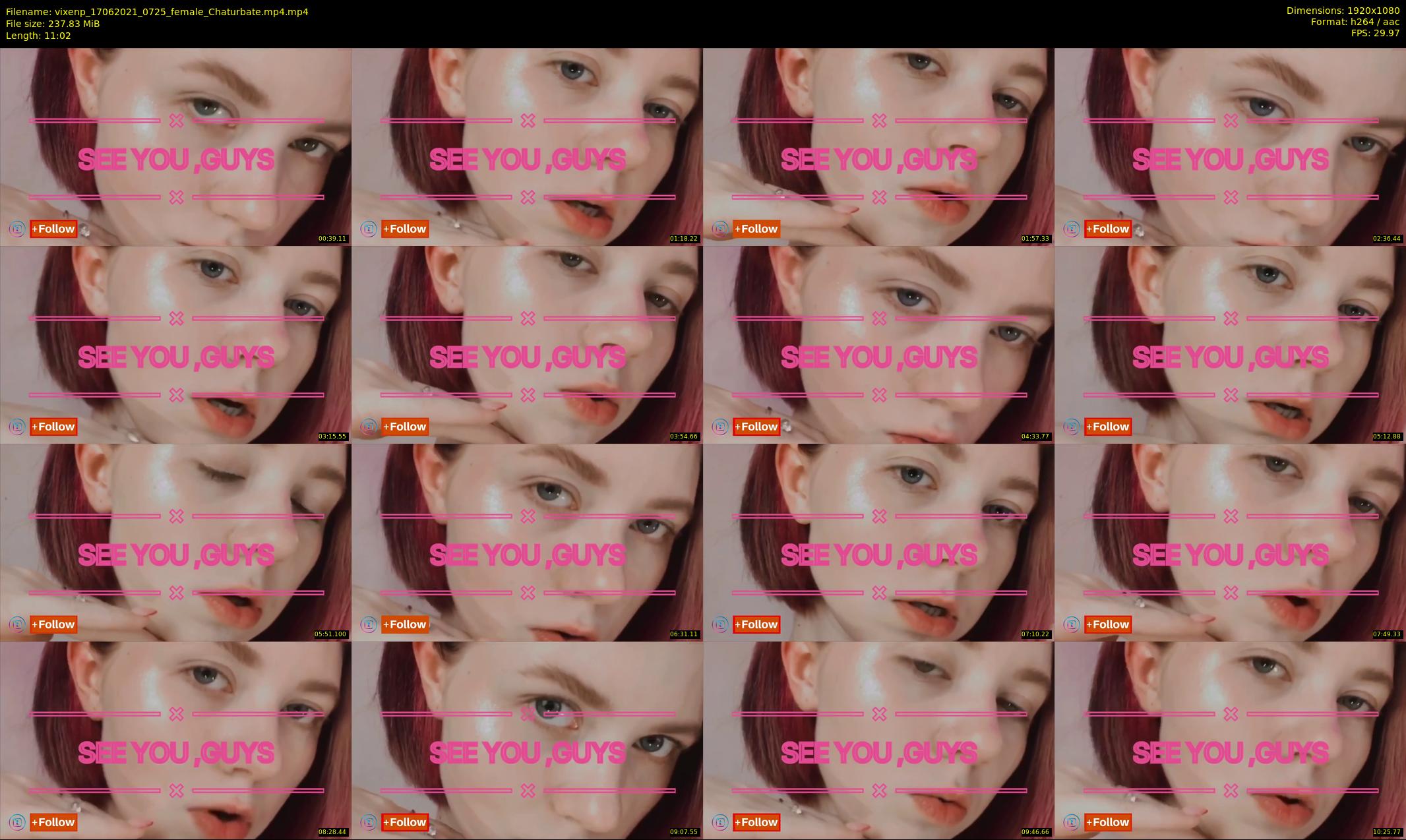 vixenp — 12 minute Chaturbate female cam show recording, 1080p, Jun 17, 2021