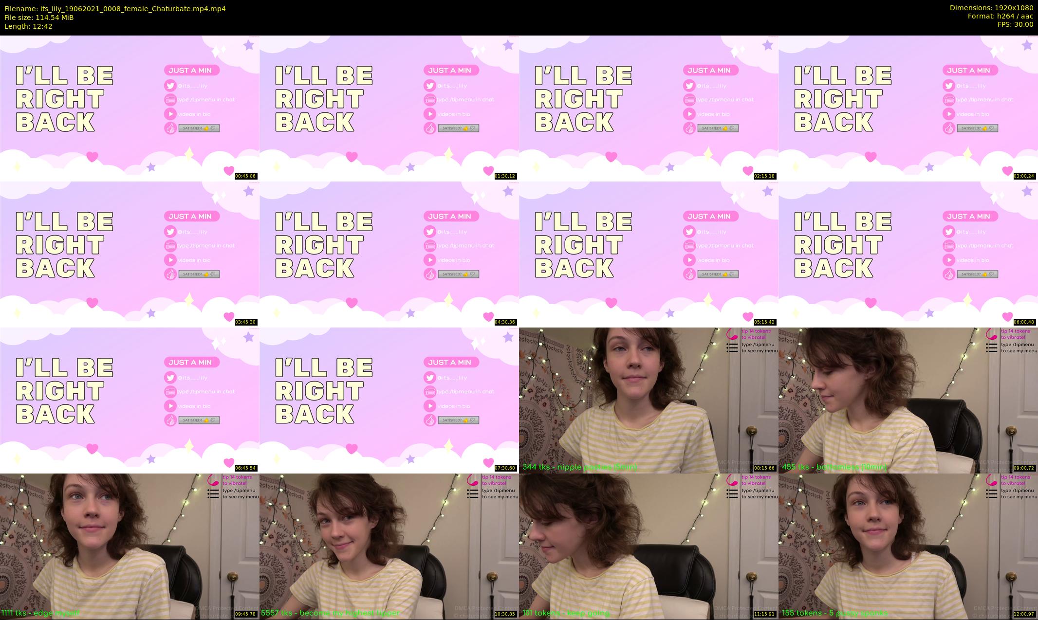 its_lily — 13 minute Chaturbate female cam show recording, 1080p, Jun 19, 2021