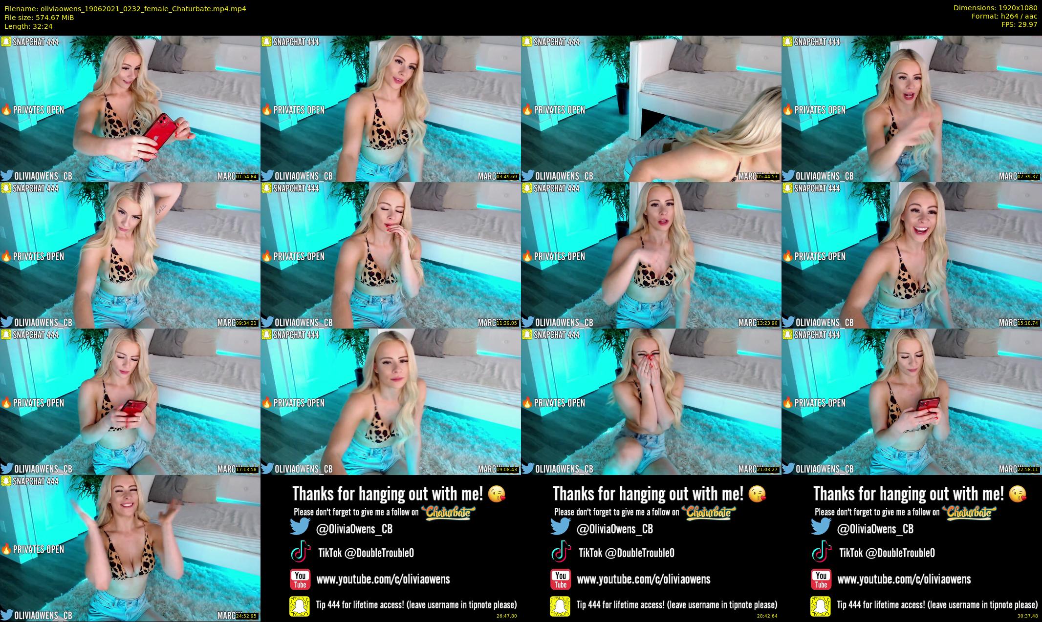 oliviaowens — 33 minute Chaturbate female cam show recording, 1080p, Jun 19, 2021
