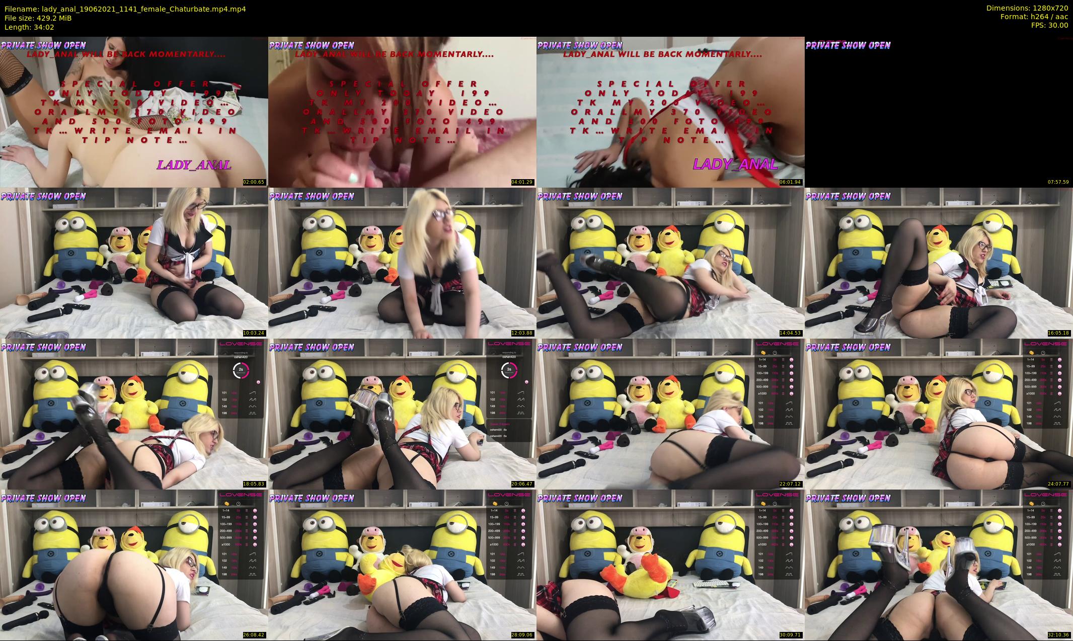 lady_anal — 35 minute Chaturbate female cam show recording, 720p, Jun 19, 2021
