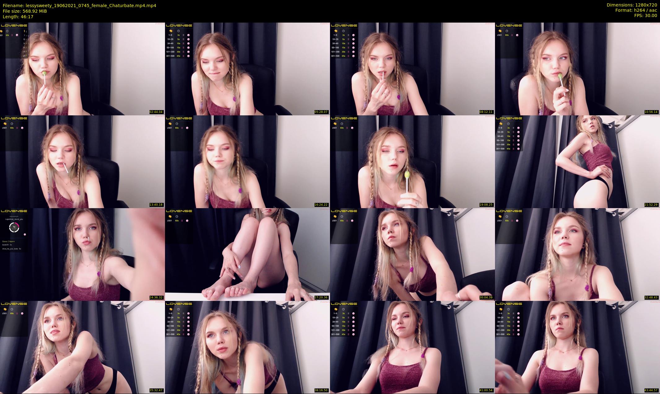 lessysweety — 47 minute Chaturbate female cam show recording, 720p, Jun 19, 2021