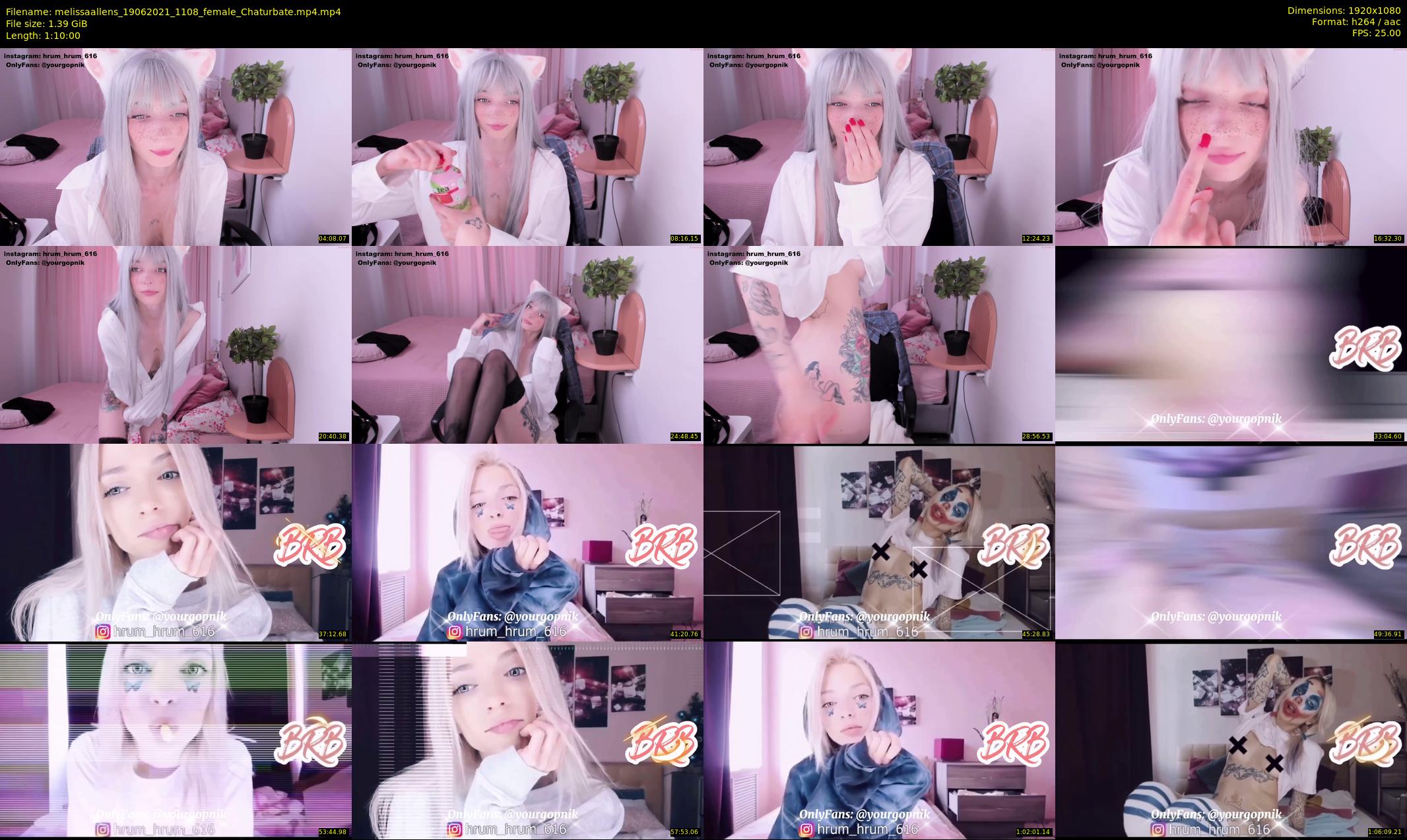 melissaallens — 70 minute Chaturbate female cam show recording, 1080p, Jun 19, 2021