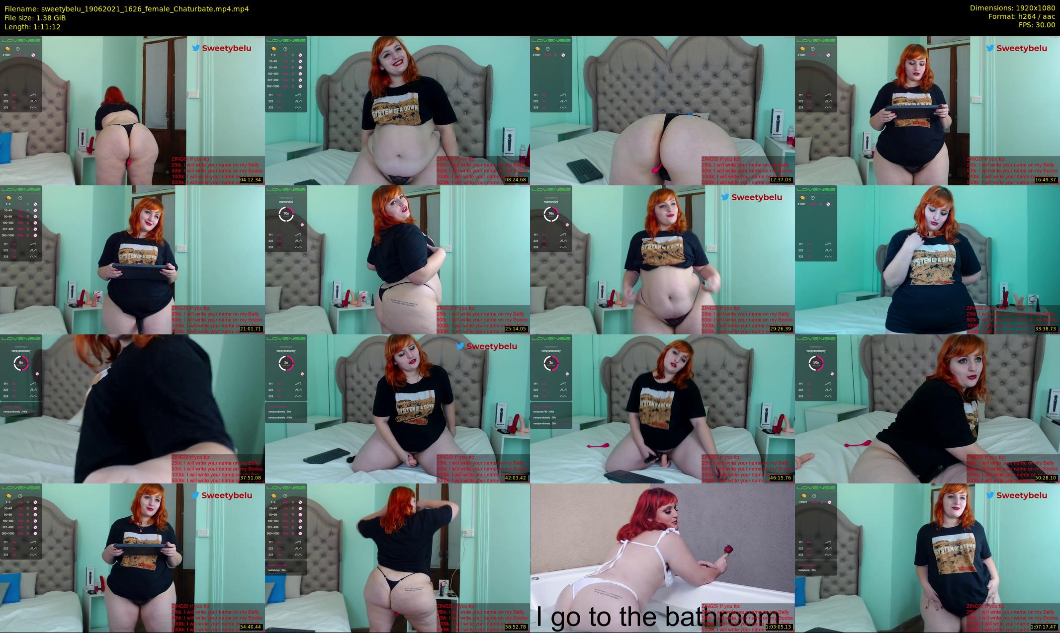 sweetybelu — 72 minute Chaturbate female cam show recording, 1080p, Jun 19, 2021
