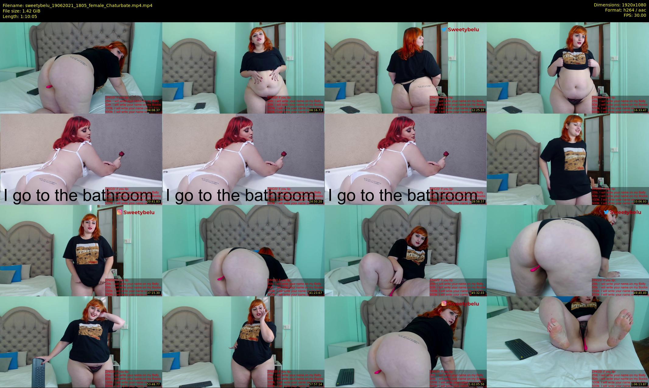sweetybelu — 71 minute Chaturbate female cam show recording, 1080p, Jun 19, 2021