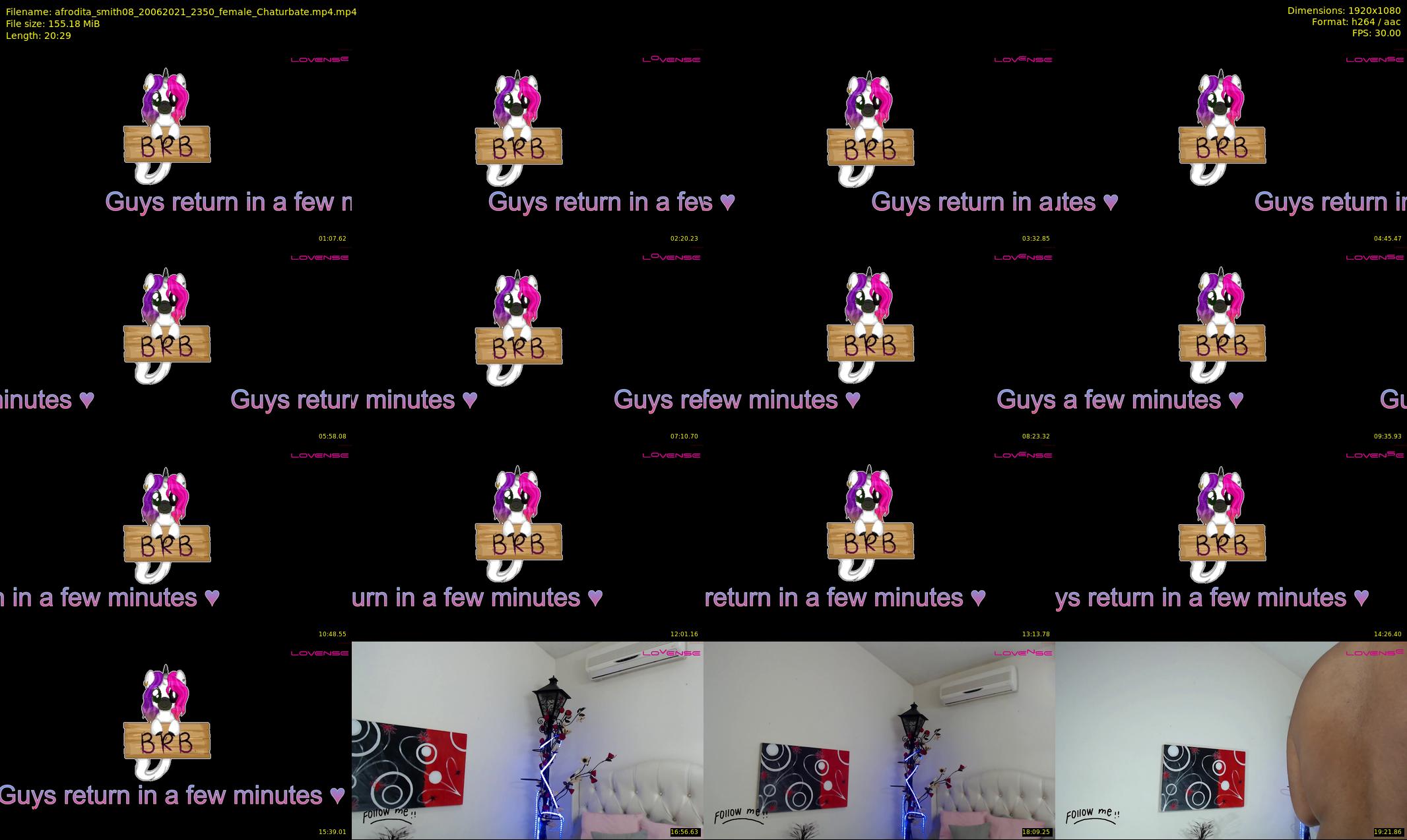 afrodita_smith08 — 21 minute Chaturbate female cam show recording, 1080p, Jun 20, 2021
