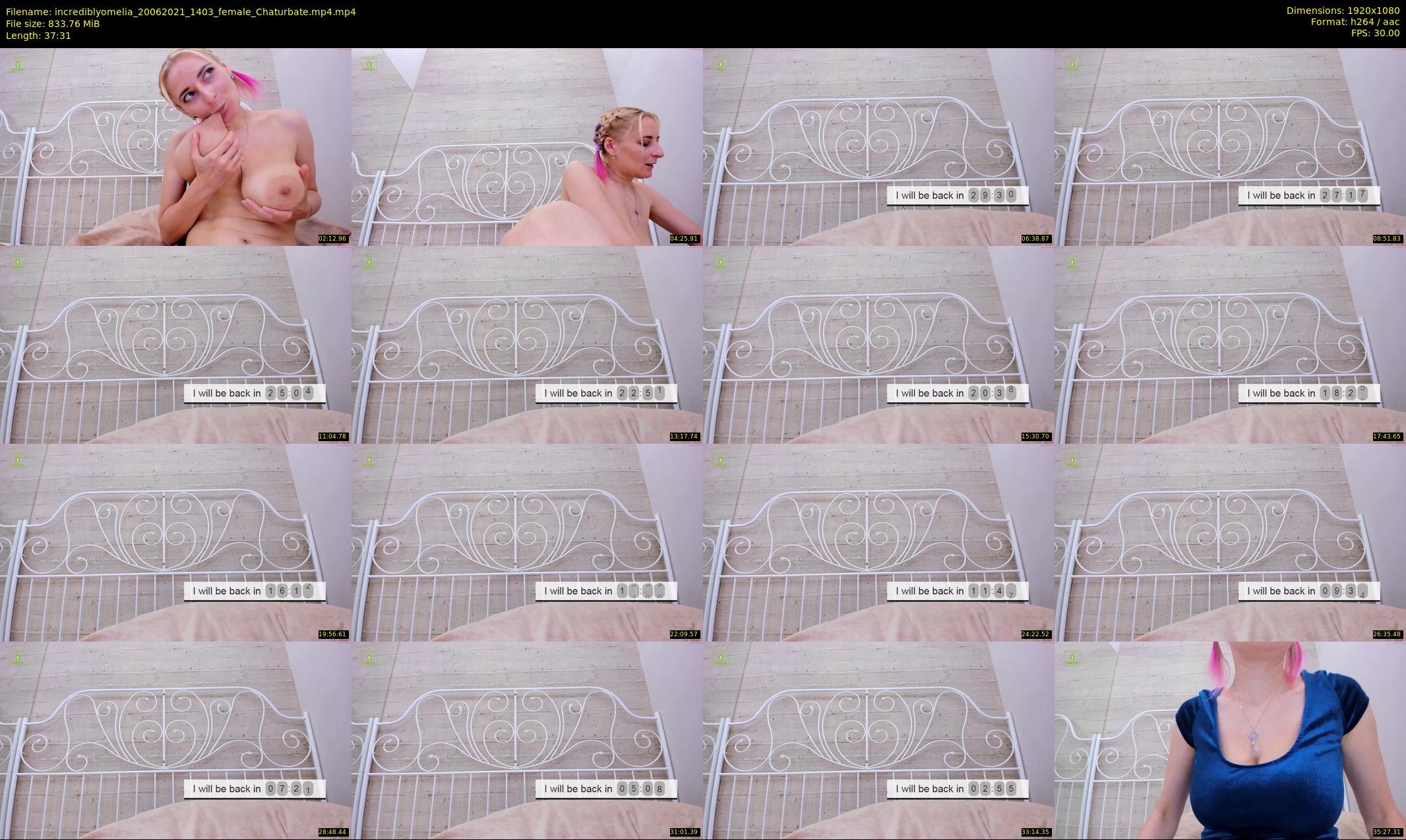 incrediblyomelia — 38 minute Chaturbate female cam show recording, 1080p, Jun 20, 2021