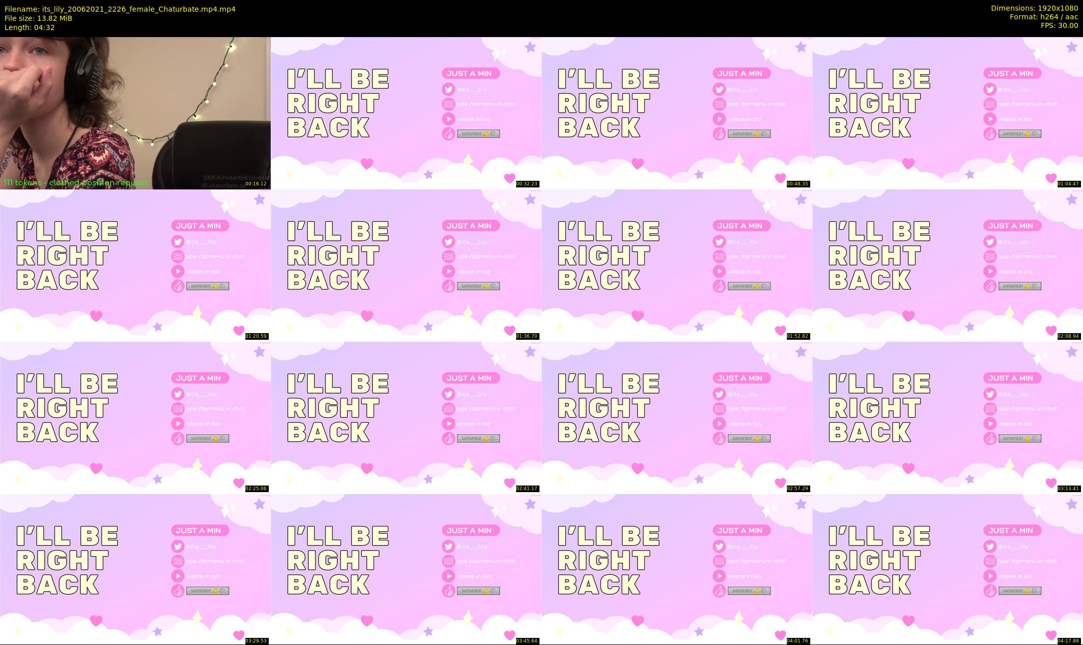 its_lily — 5 minute Chaturbate female cam show recording, 1080p, Jun 20, 2021