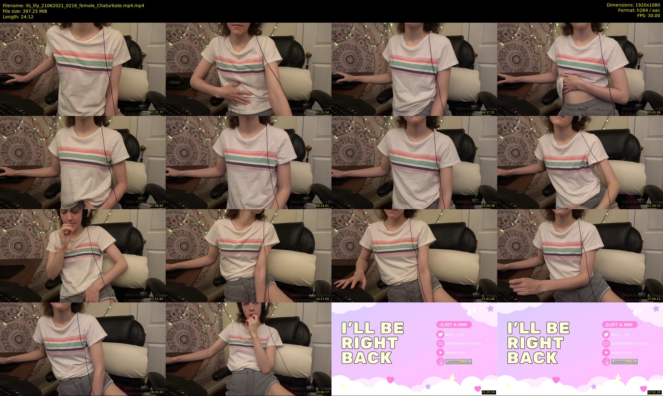 its_lily — 25 minute Chaturbate female cam show recording, 1080p, Jun 21, 2021
