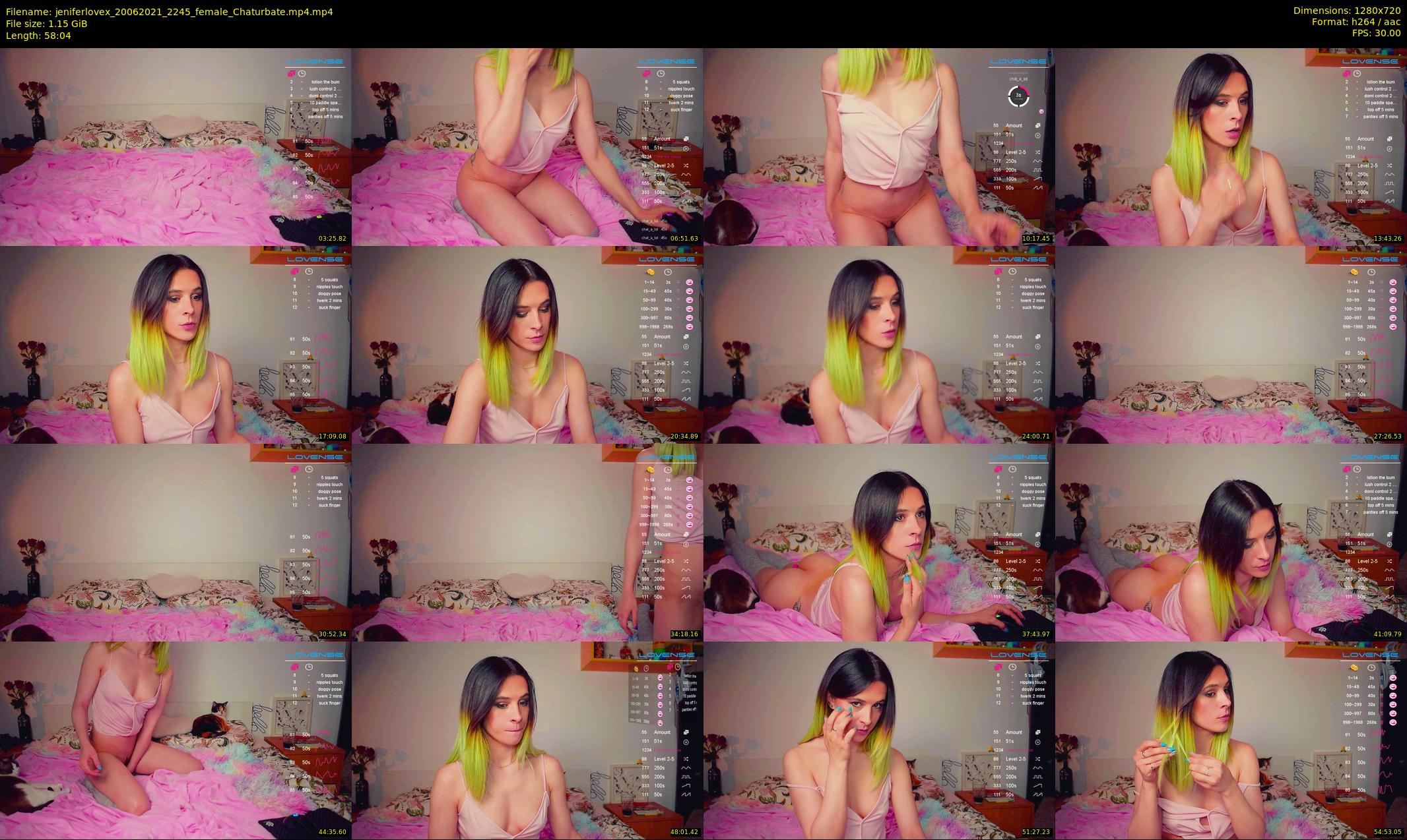 jeniferlovex — 59 minute Chaturbate female cam show recording, 720p, Jun 20, 2021