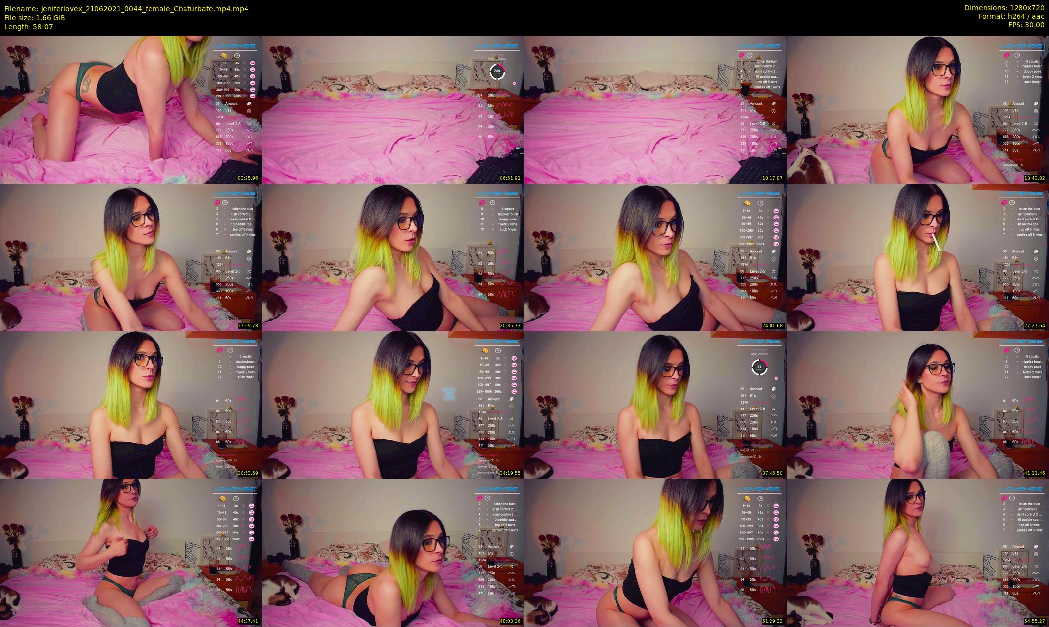 jeniferlovex — 59 minute Chaturbate female cam show recording, 720p, Jun 21, 2021
