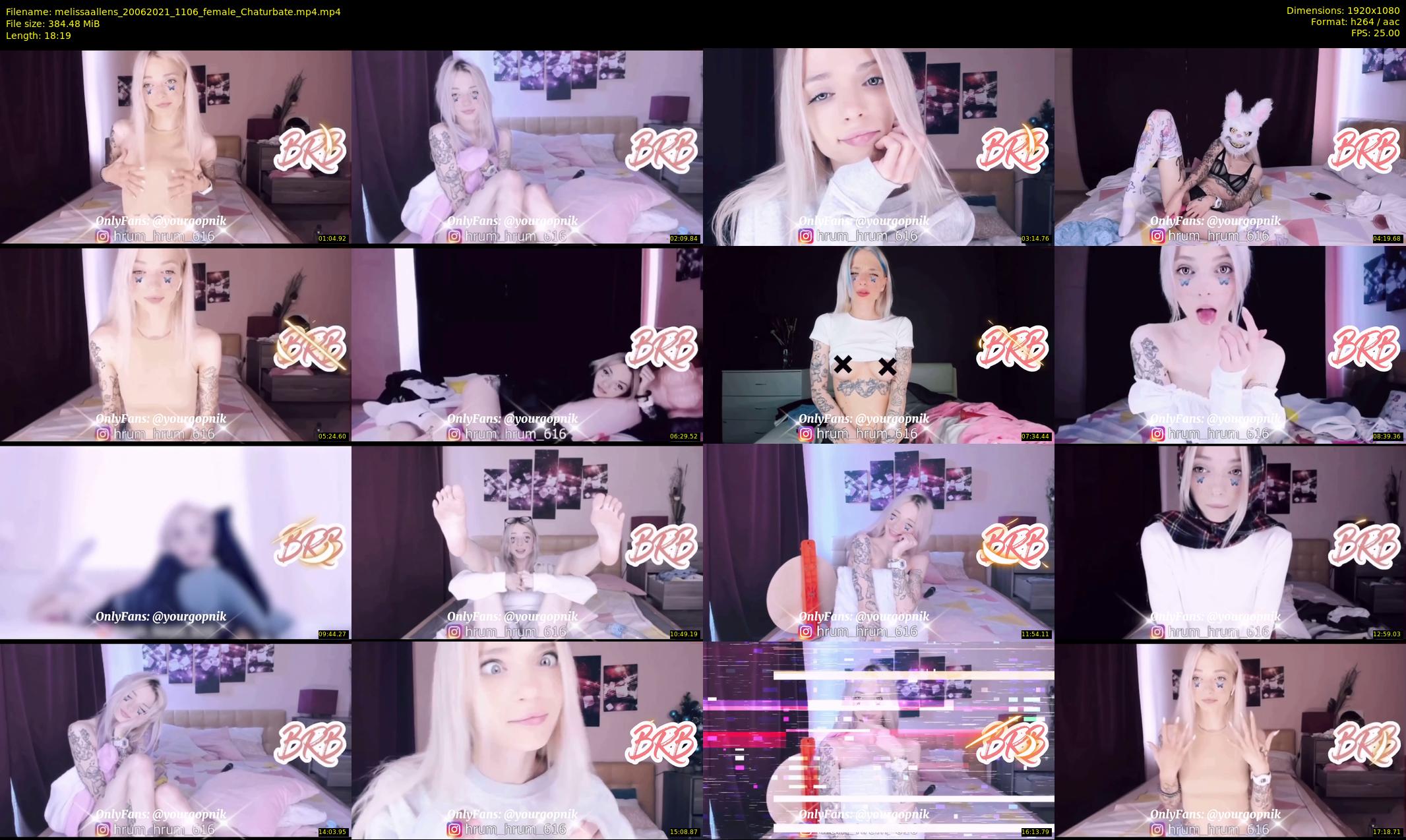 melissaallens — 19 minute Chaturbate female cam show recording, 1080p, Jun 20, 2021