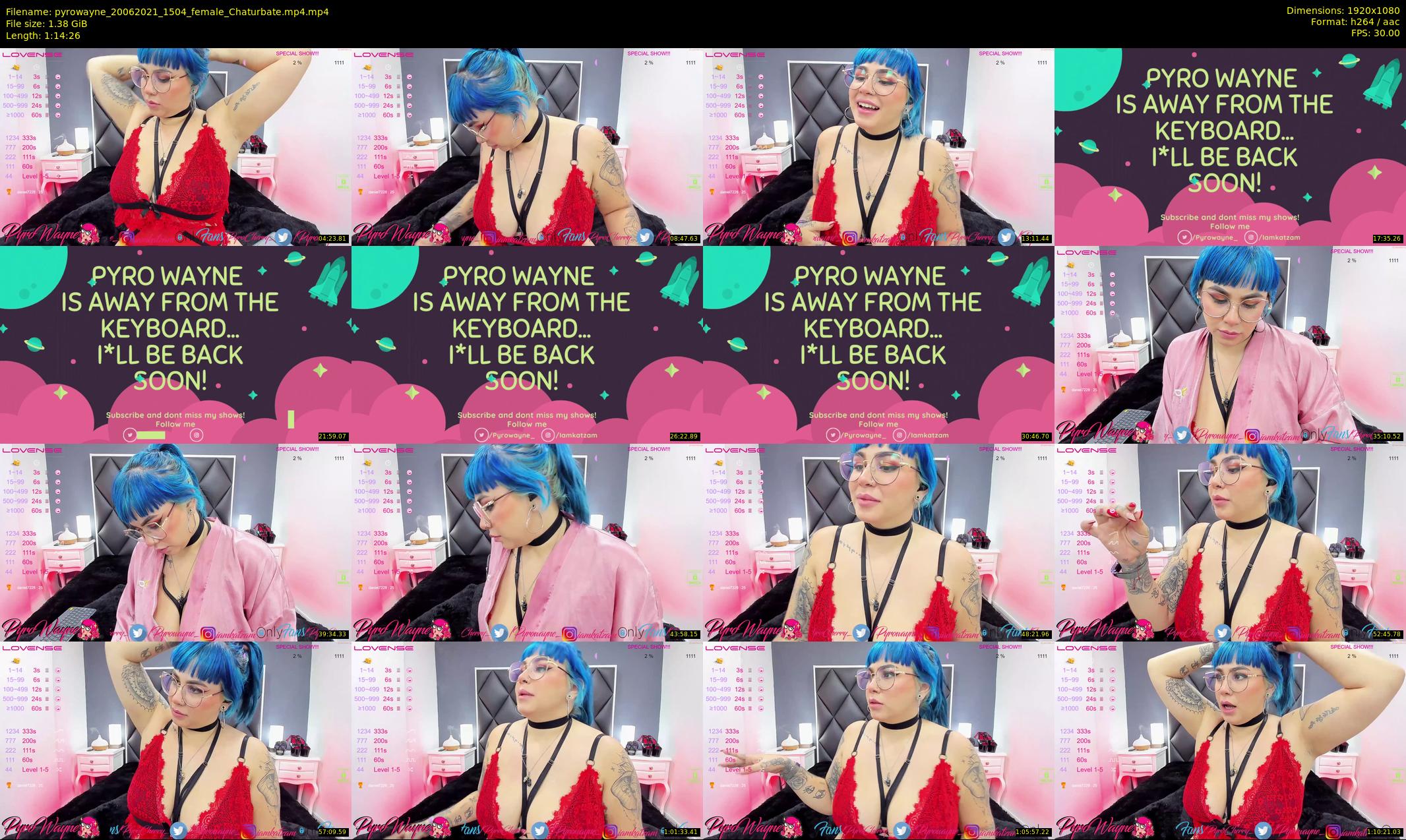 pyrowayne — 75 minute Chaturbate female cam show recording, 1080p, Jun 20, 2021