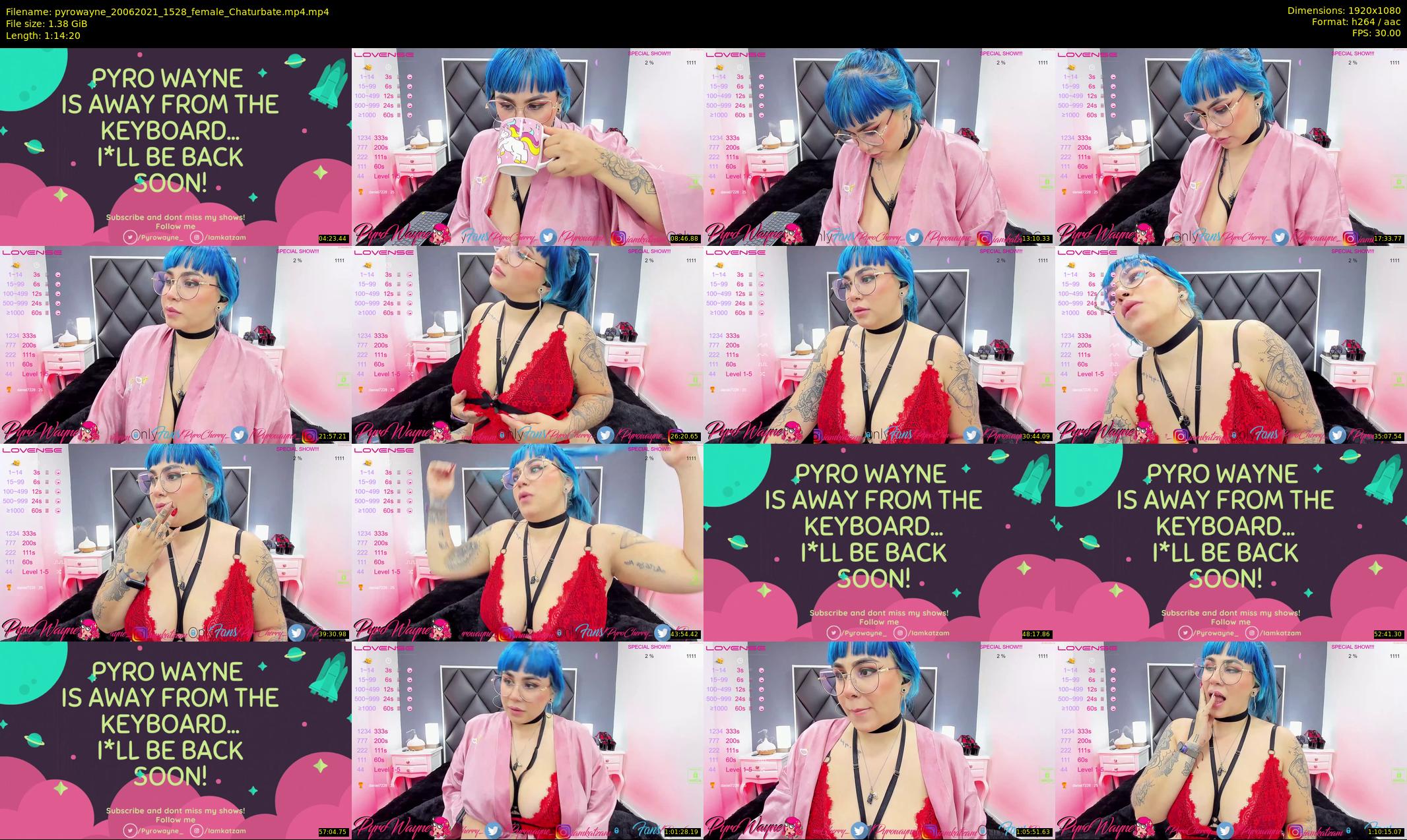 pyrowayne — 75 minute Chaturbate female cam show recording, 1080p, Jun 20, 2021