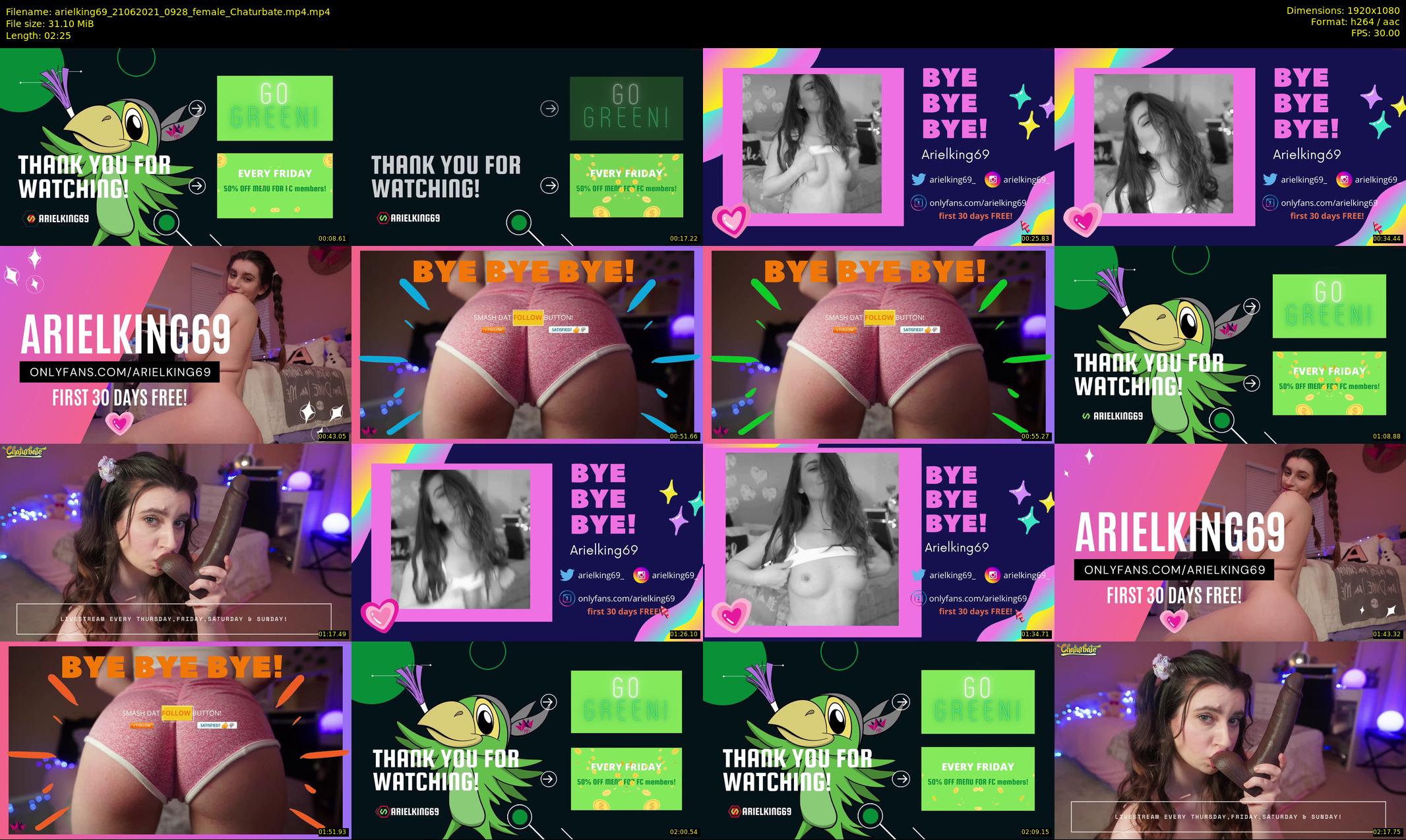 arielking69 — 3 minute Chaturbate female cam show recording, 1080p, Jun 21, 2021