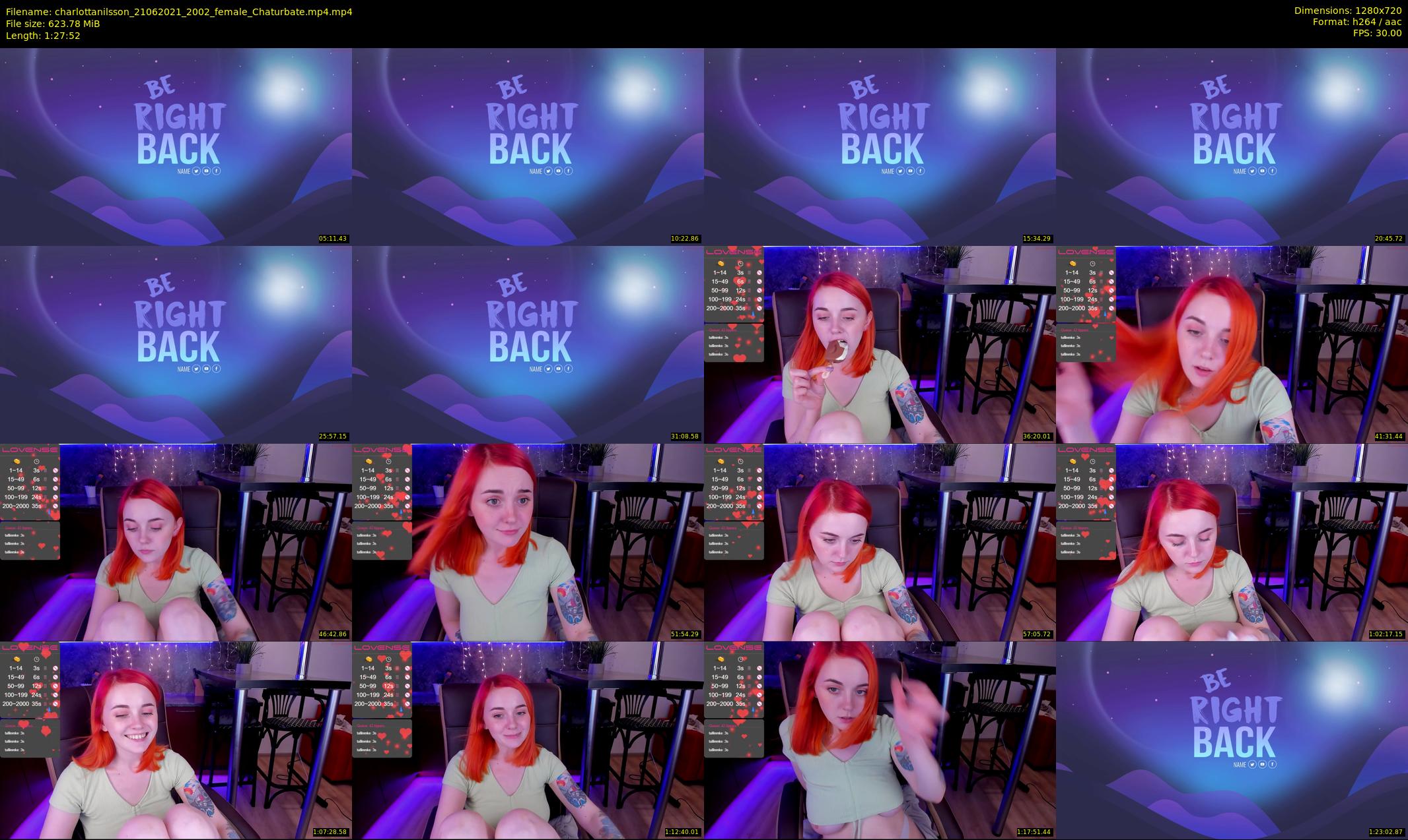 charlottanilsson — 88 minute Chaturbate female cam show recording, 720p, Jun 21, 2021
