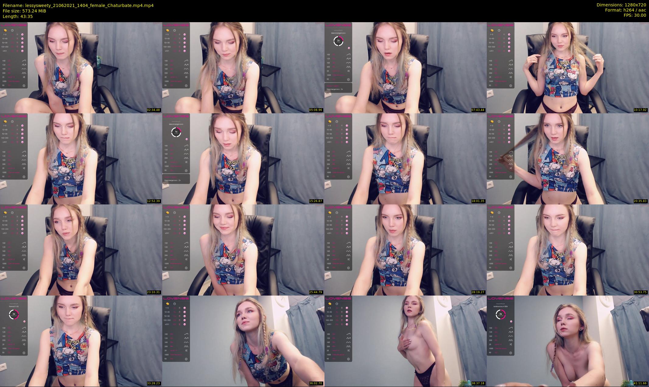 lessysweety — 44 minute Chaturbate female cam show recording, 720p, Jun 21, 2021