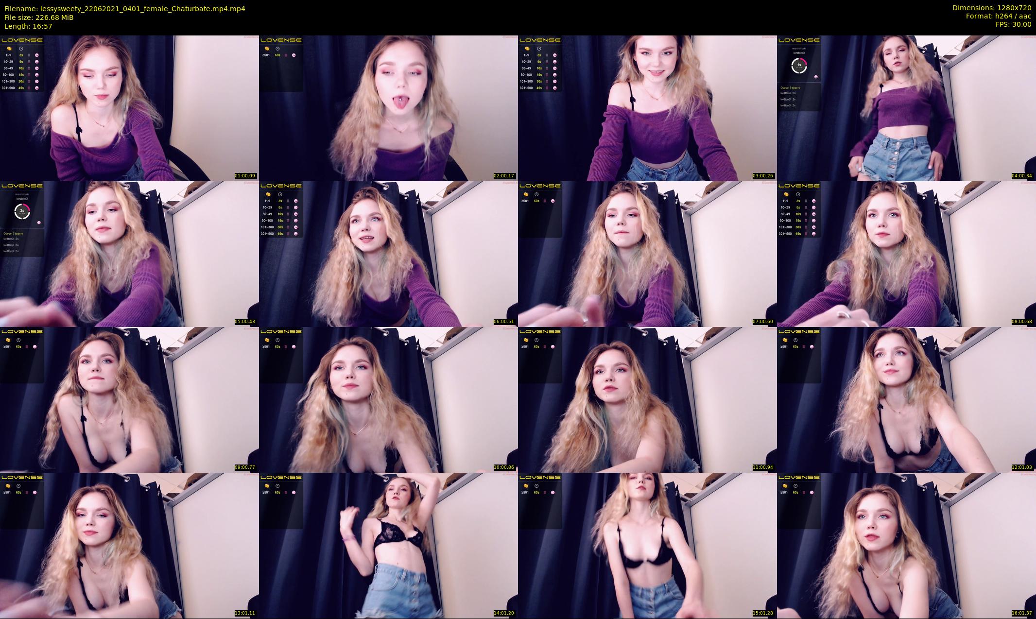 lessysweety — 17 minute Chaturbate female cam show recording, 720p, Jun 22, 2021