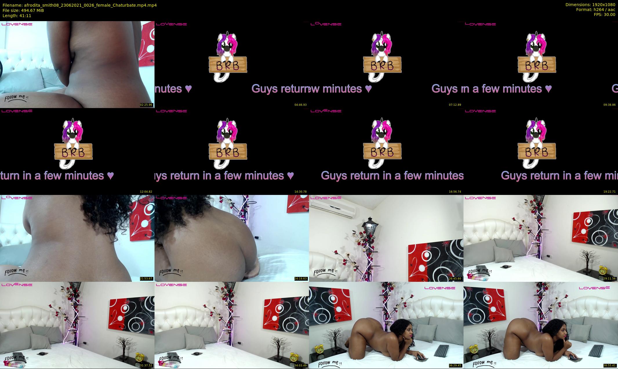 afrodita_smith08 — 42 minute Chaturbate female cam show recording, 1080p, Jun 23, 2021