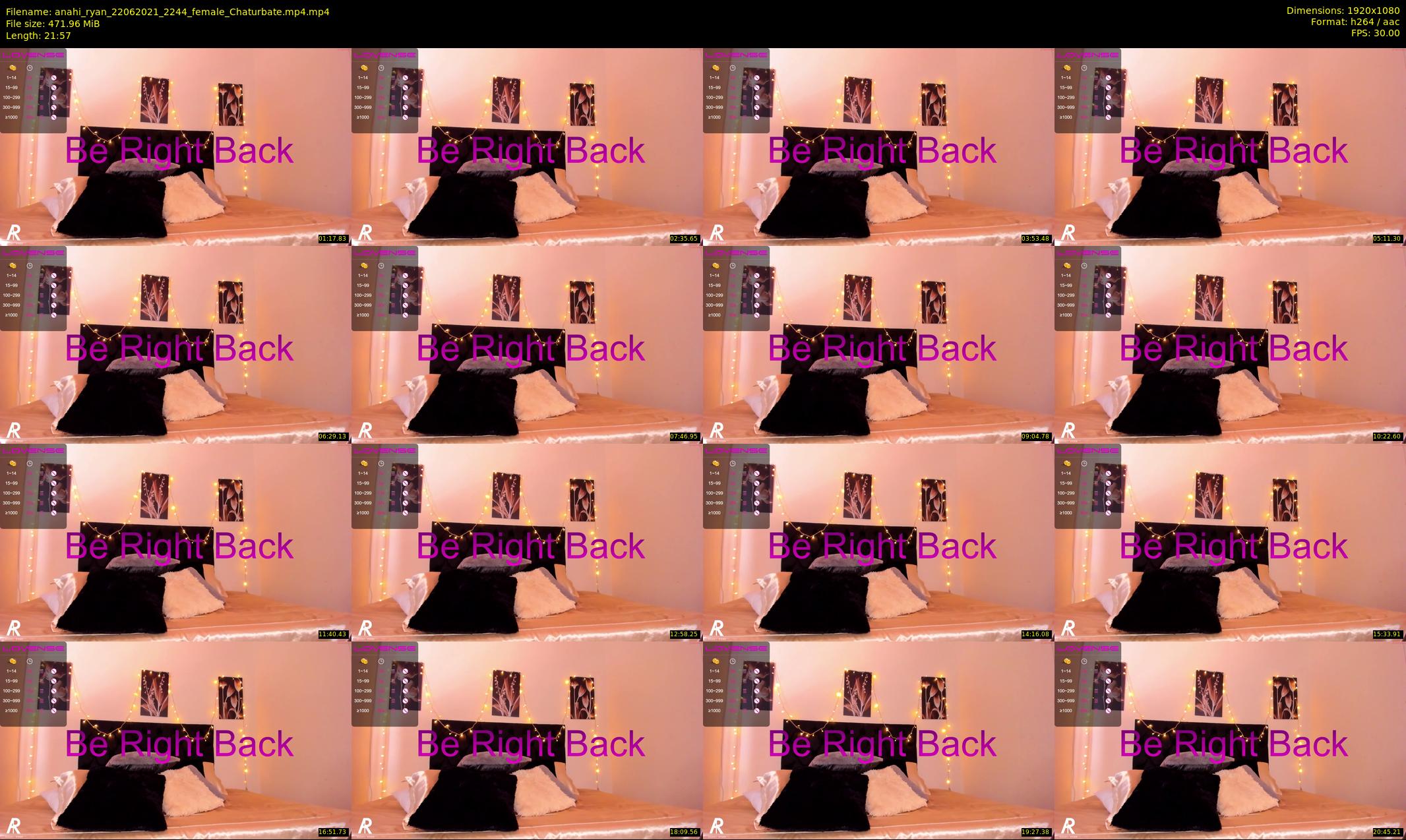 anahi_ryan — 22 minute Chaturbate female cam show recording, 1080p, Jun 22, 2021