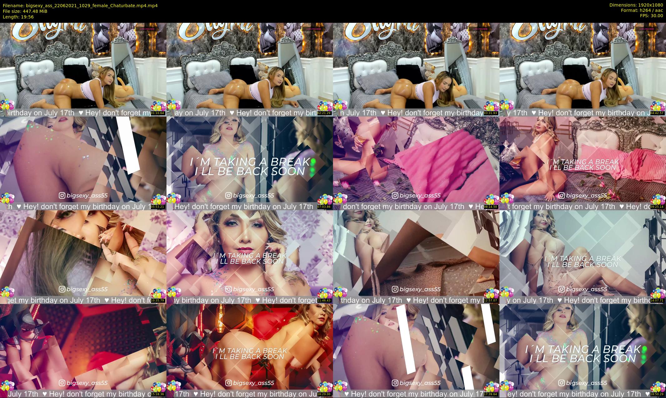 bigsexy_ass — 20 minute Chaturbate female cam show recording, 1080p, Jun 22, 2021