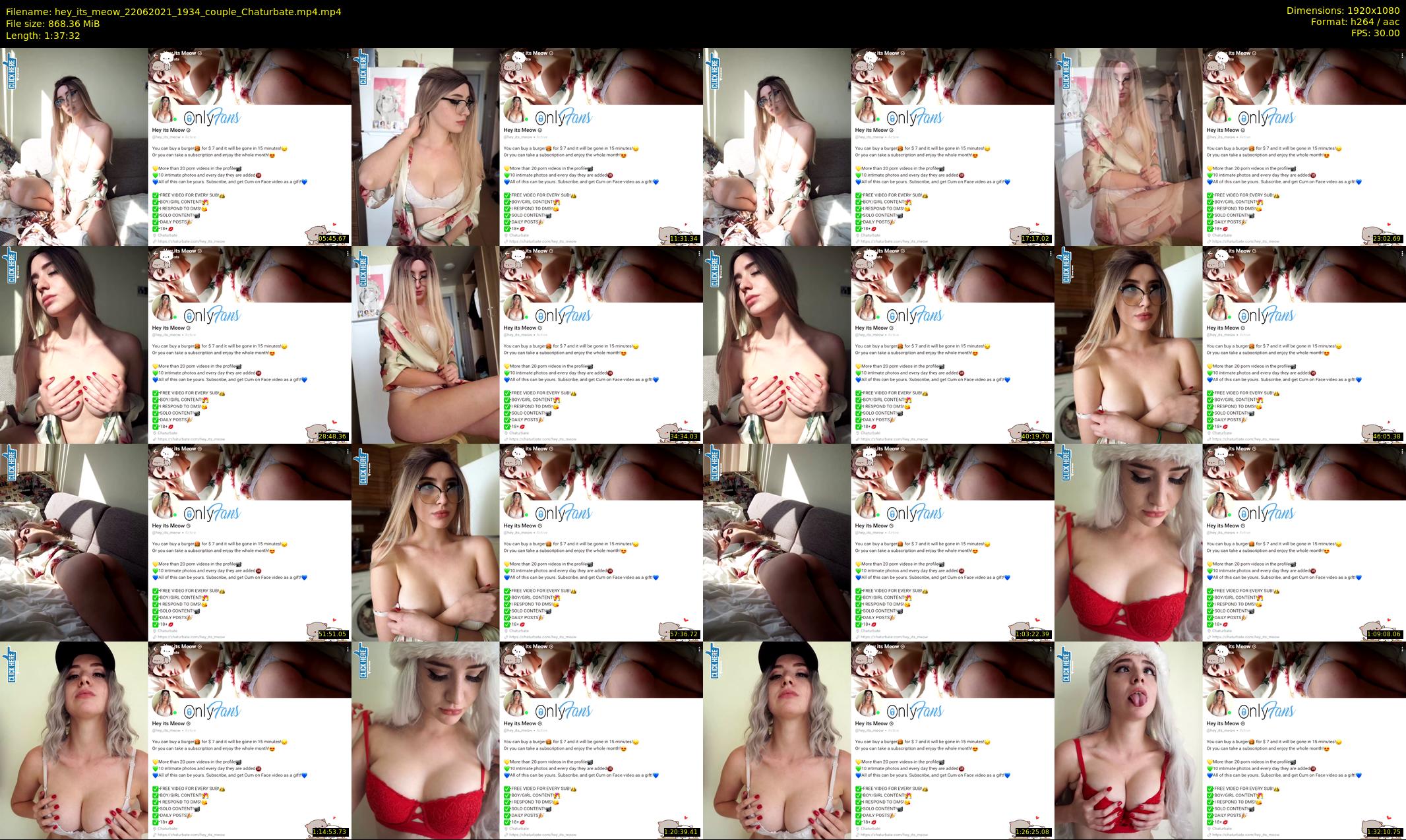 hey_its_meow — 98 minute Chaturbate couple cam show recording, 1080p, Jun 22, 2021