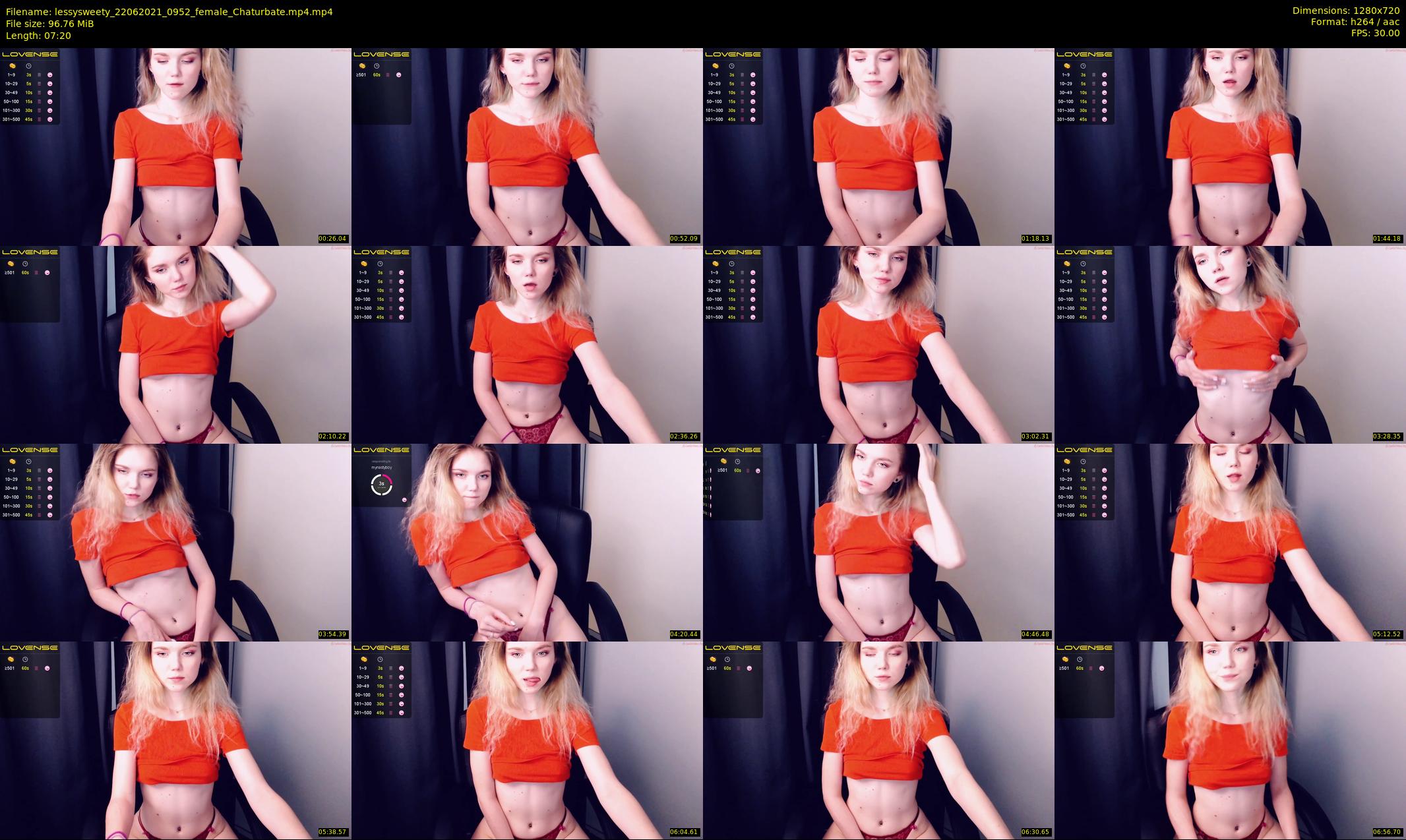 lessysweety — 8 minute Chaturbate female cam show recording, 720p, Jun 22, 2021