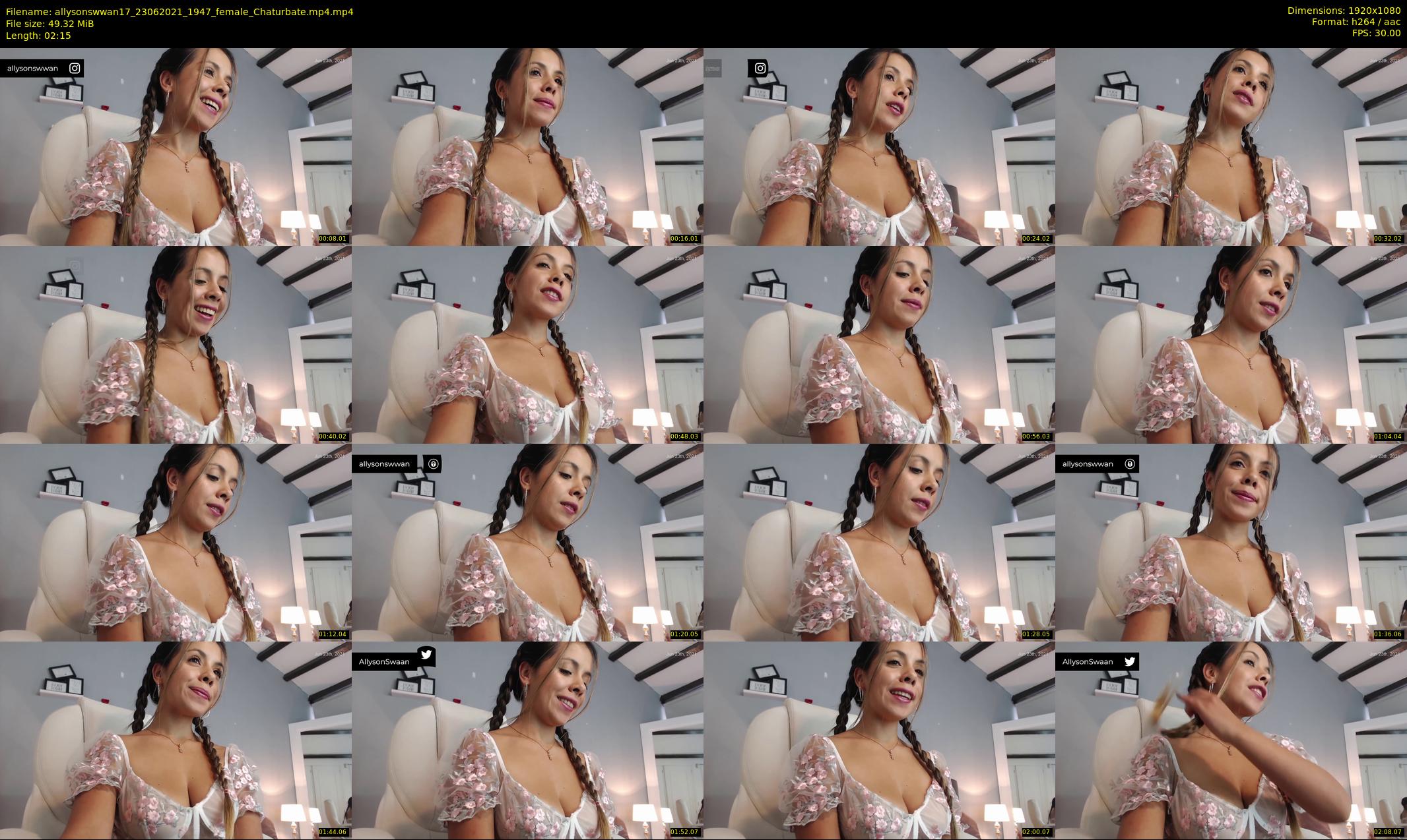 allysonswwan17 — 3 minute Chaturbate female cam show recording, 1080p, Jun 23, 2021