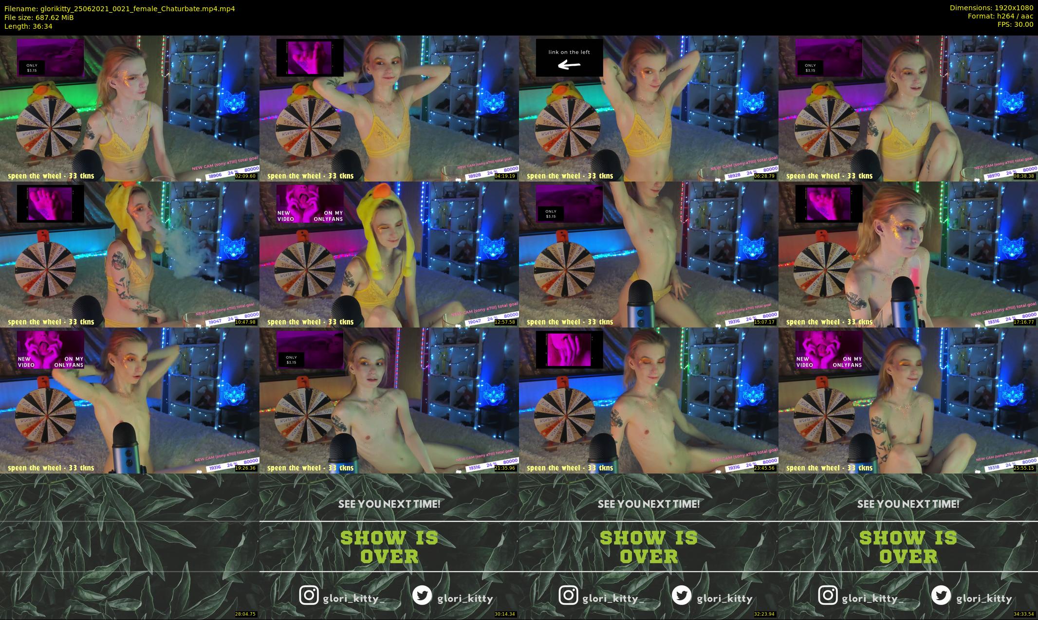 glorikitty — 37 minute Chaturbate female cam show recording, 1080p, Jun 25, 2021