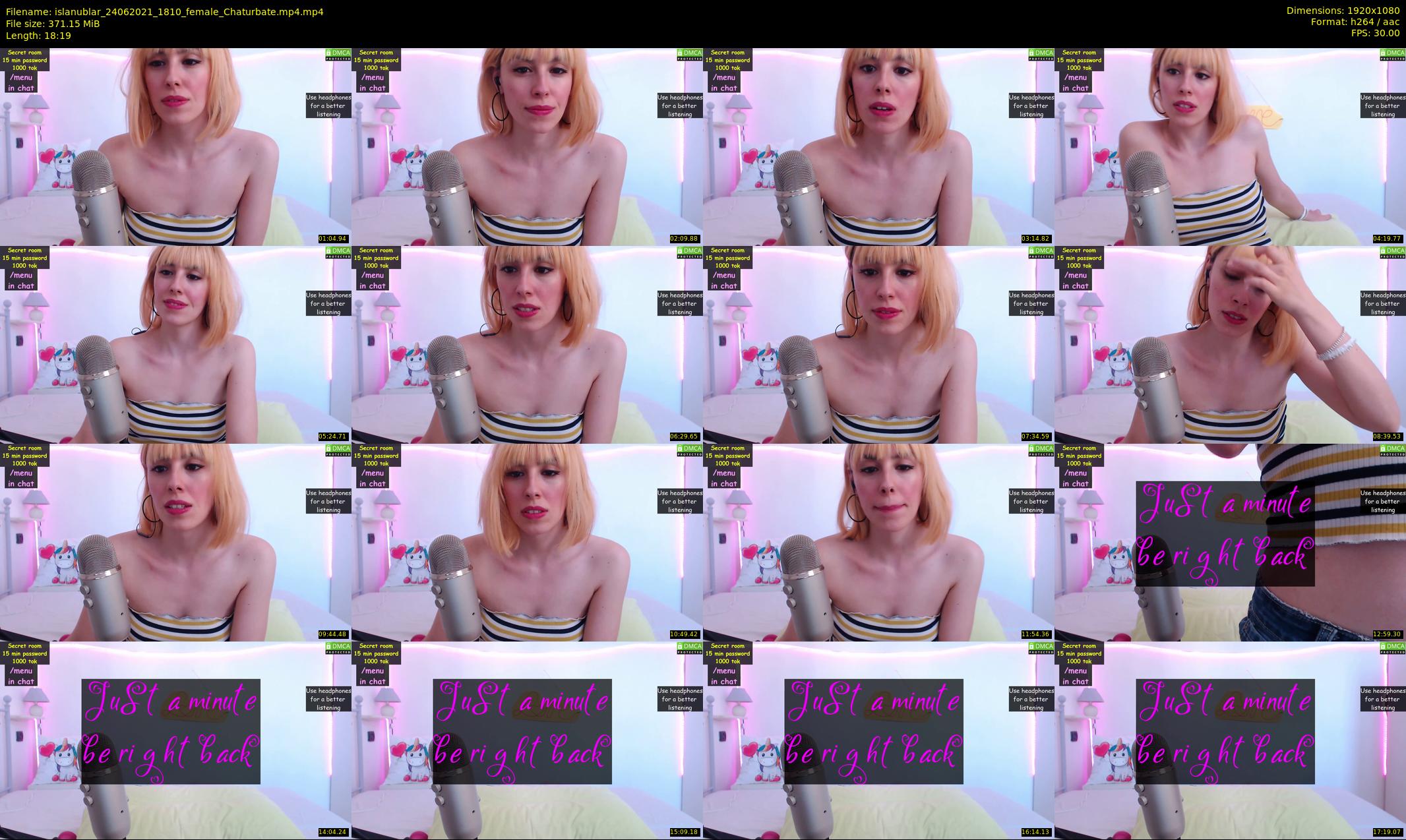 islanublar — 19 minute Chaturbate female cam show recording, 1080p, Jun 24, 2021