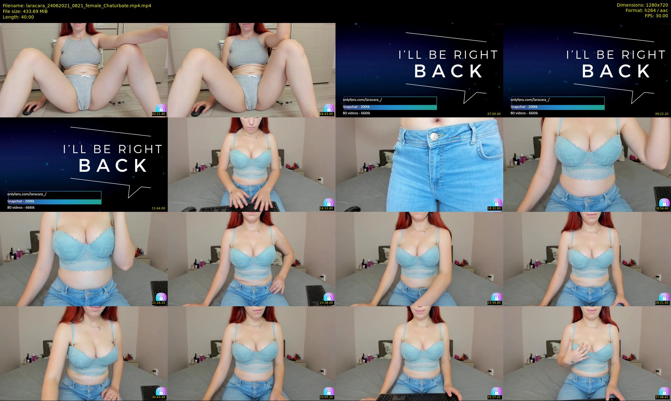 laracara — 40 minute Chaturbate female cam show recording, 720p, Jun 24, 2021