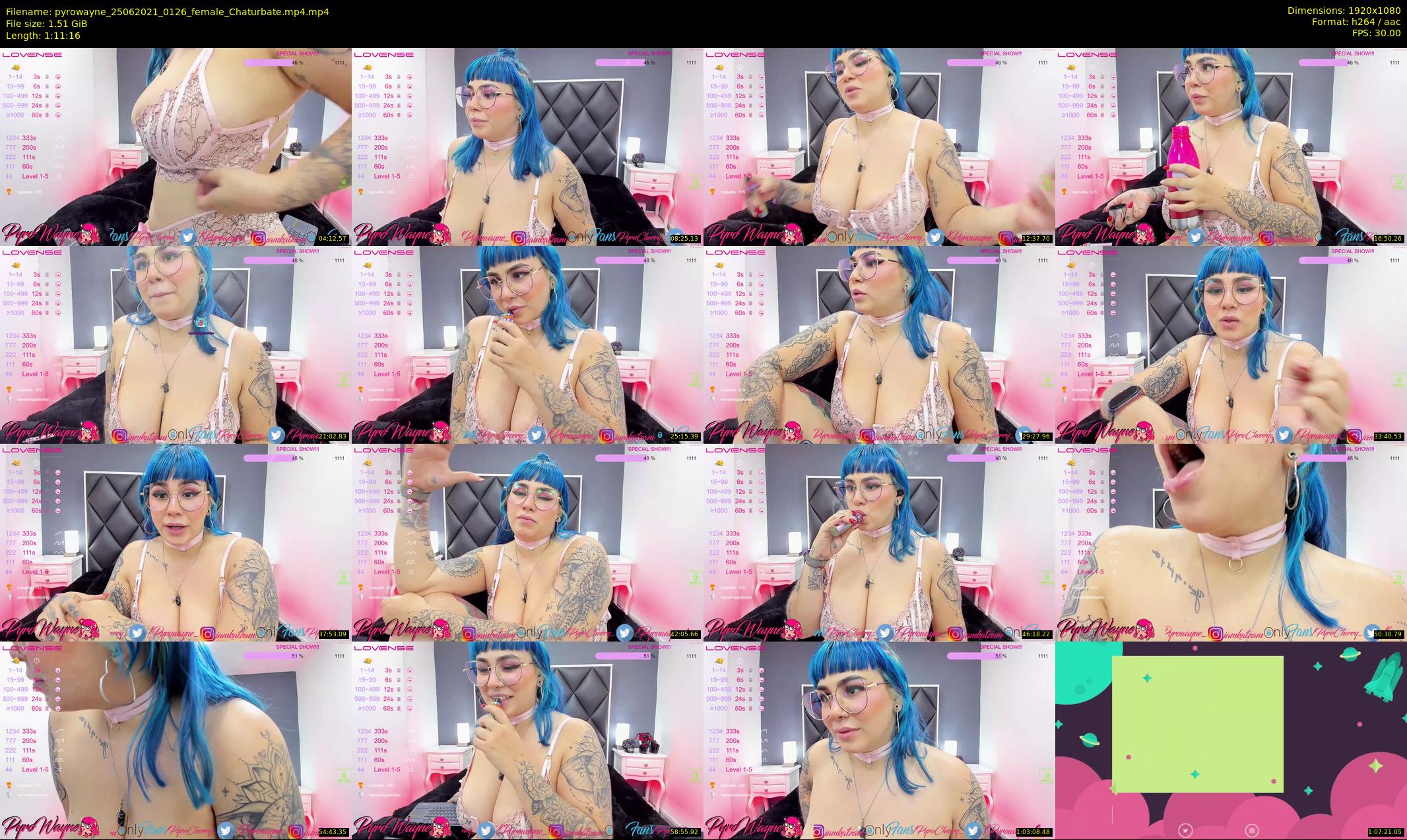 pyrowayne — 72 minute Chaturbate female cam show recording, 1080p, Jun 25, 2021