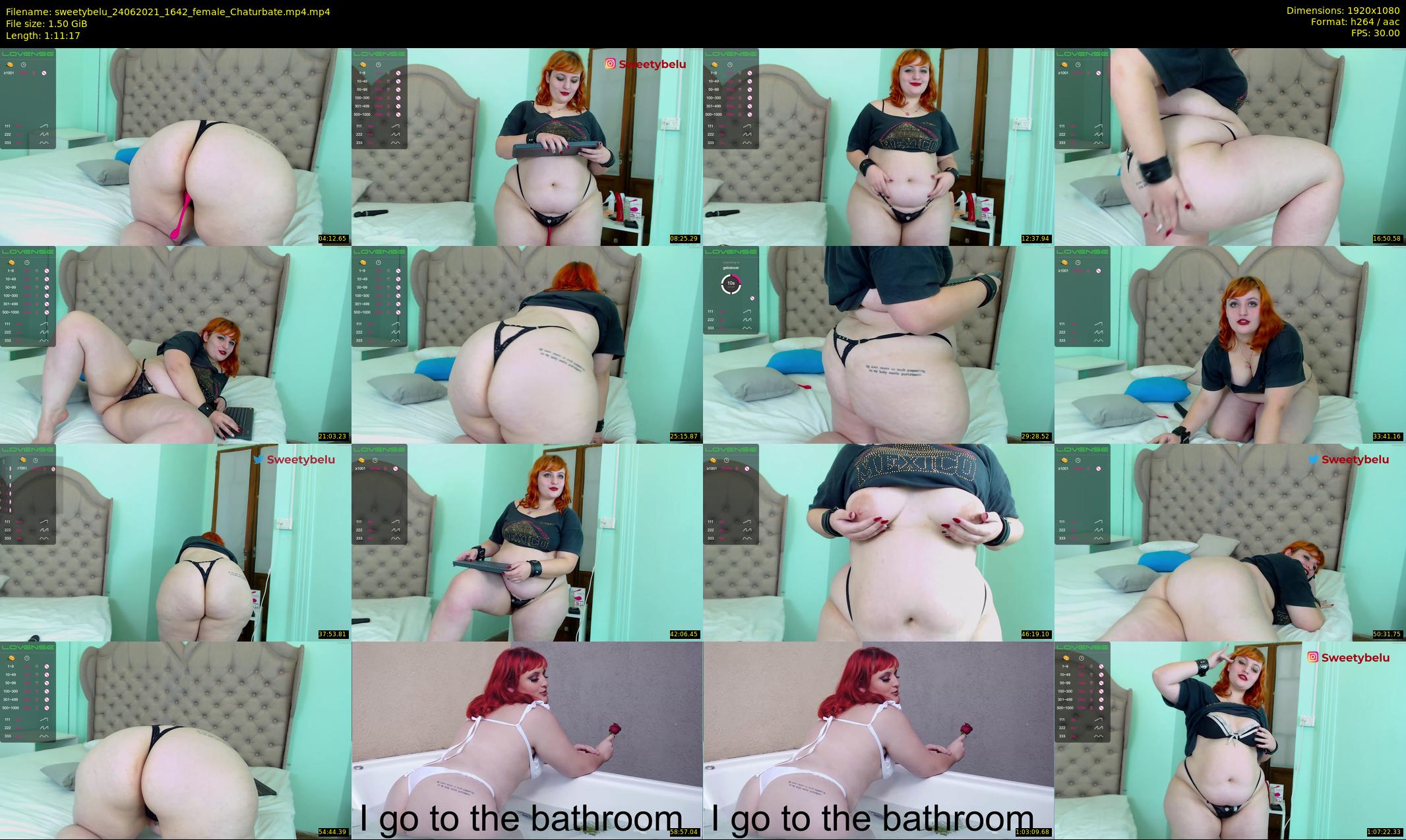 sweetybelu — 72 minute Chaturbate female cam show recording, 1080p, Jun 24, 2021