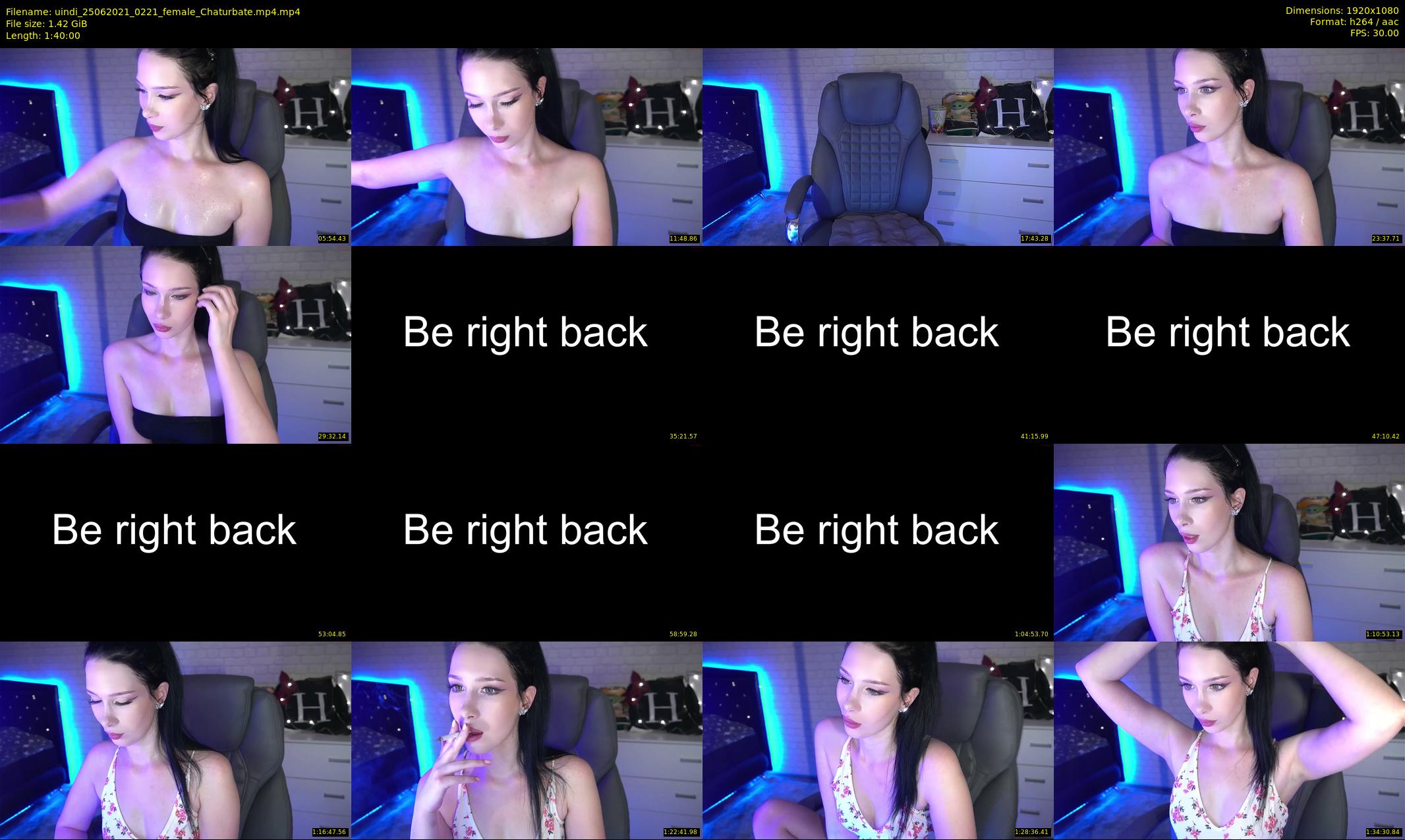 uindi — 100 minute Chaturbate female cam show recording, 1080p, Jun 25, 2021