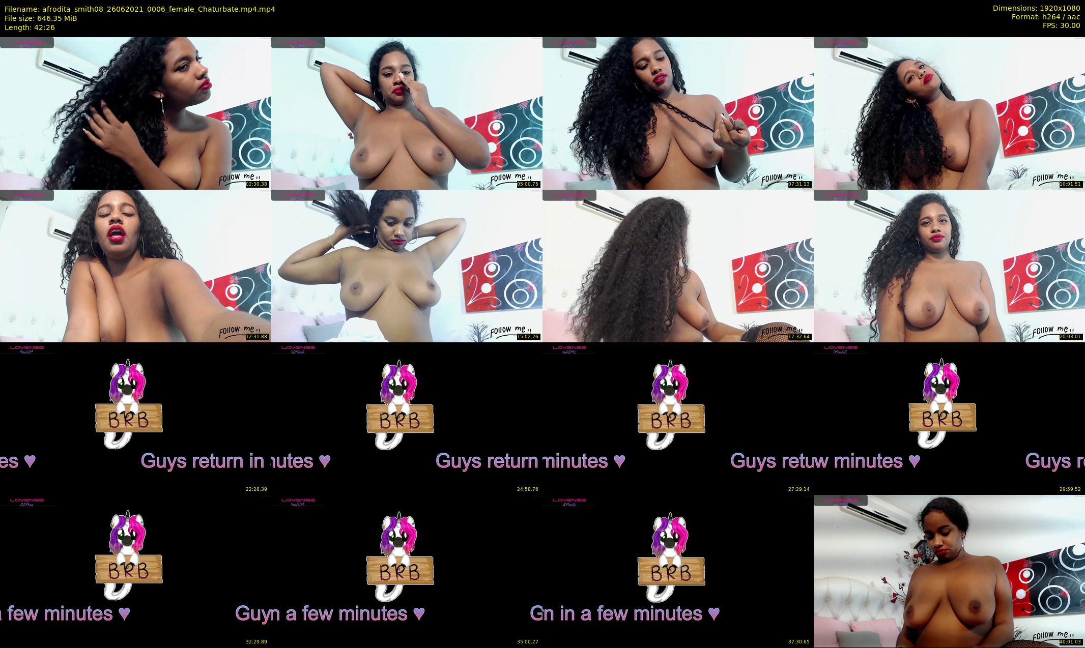 afrodita_smith08 — 43 minute Chaturbate female cam show recording, 1080p, Jun 26, 2021