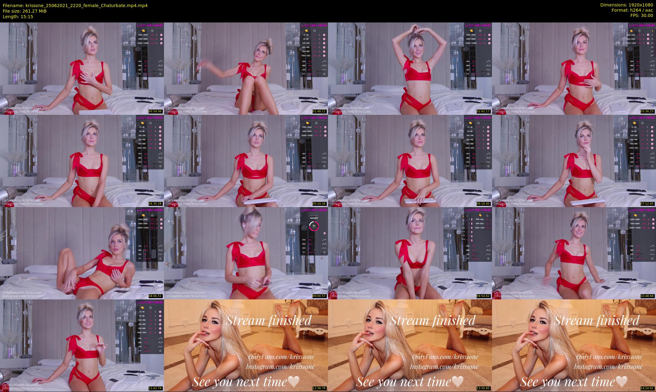 krissone — 16 minute Chaturbate female cam show recording, 1080p, Jun 25, 2021