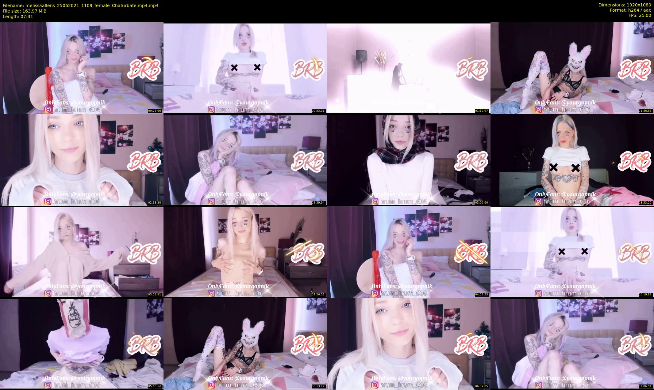 melissaallens — 8 minute Chaturbate female cam show recording, 1080p, Jun 25, 2021