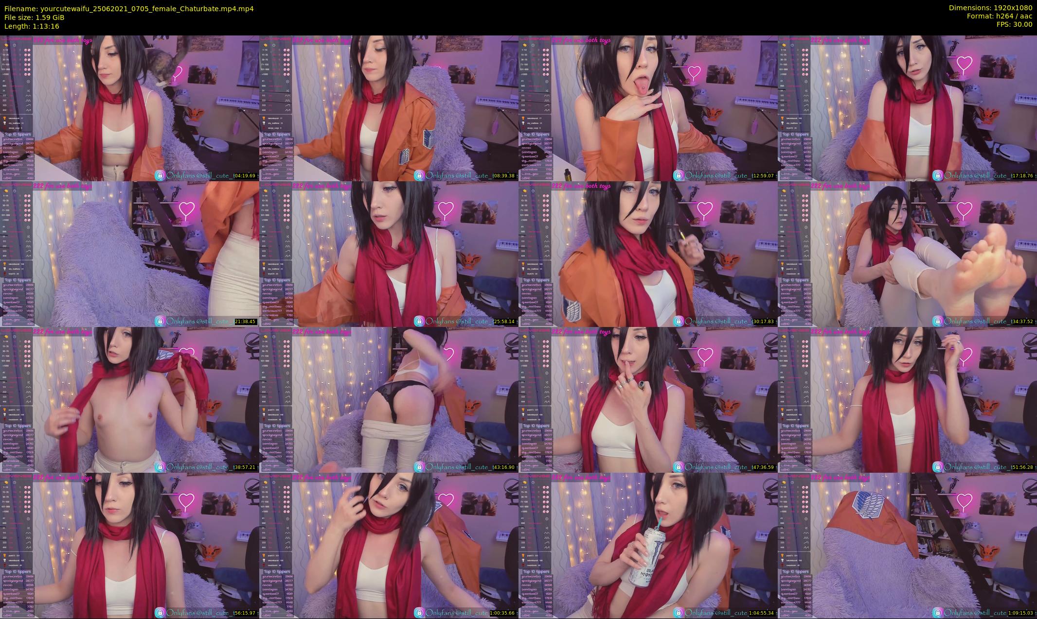yourcutewaifu — 74 minute Chaturbate female cam show recording, 1080p, Jun 25, 2021