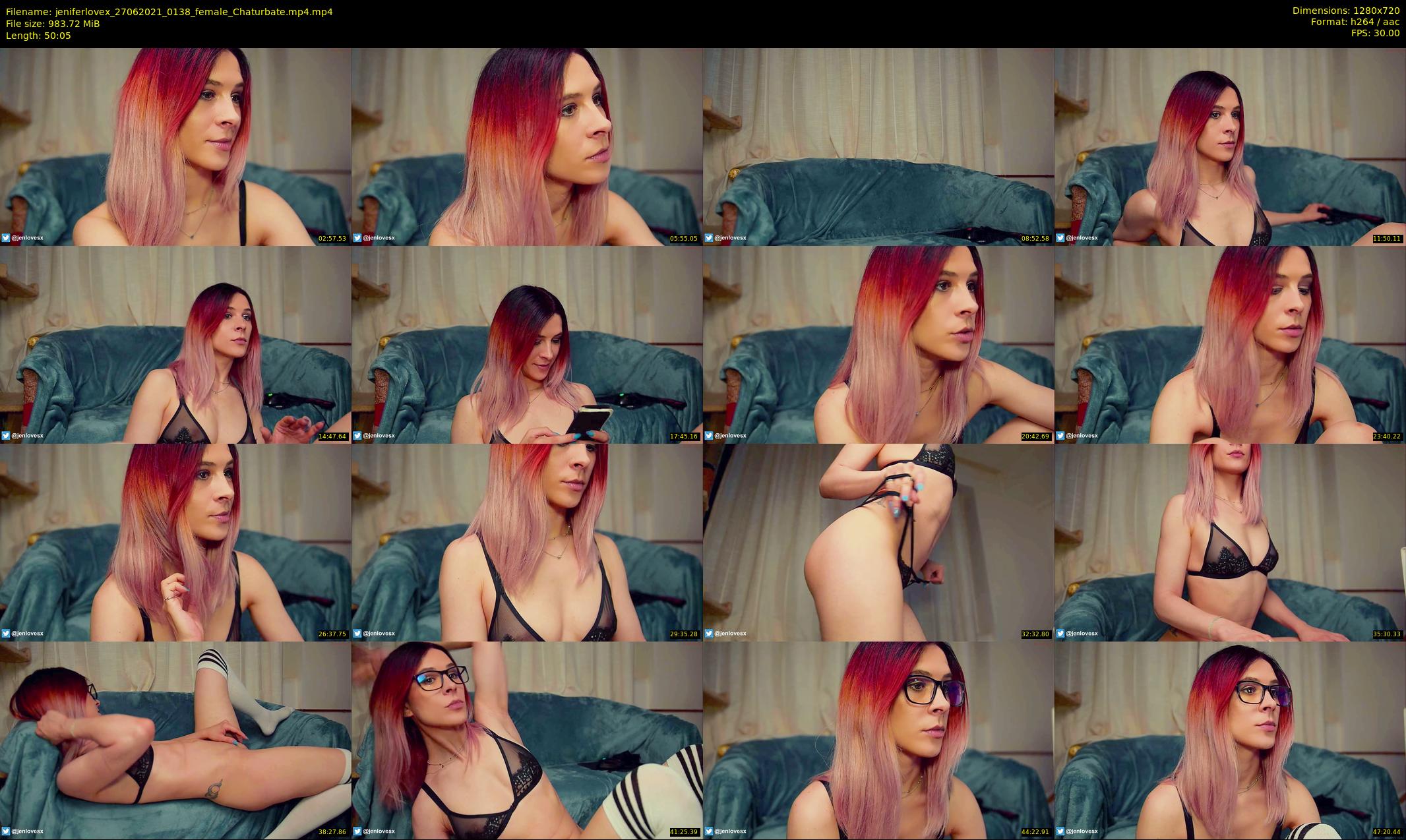 jeniferlovex — 51 minute Chaturbate female cam show recording, 720p, Jun 27, 2021