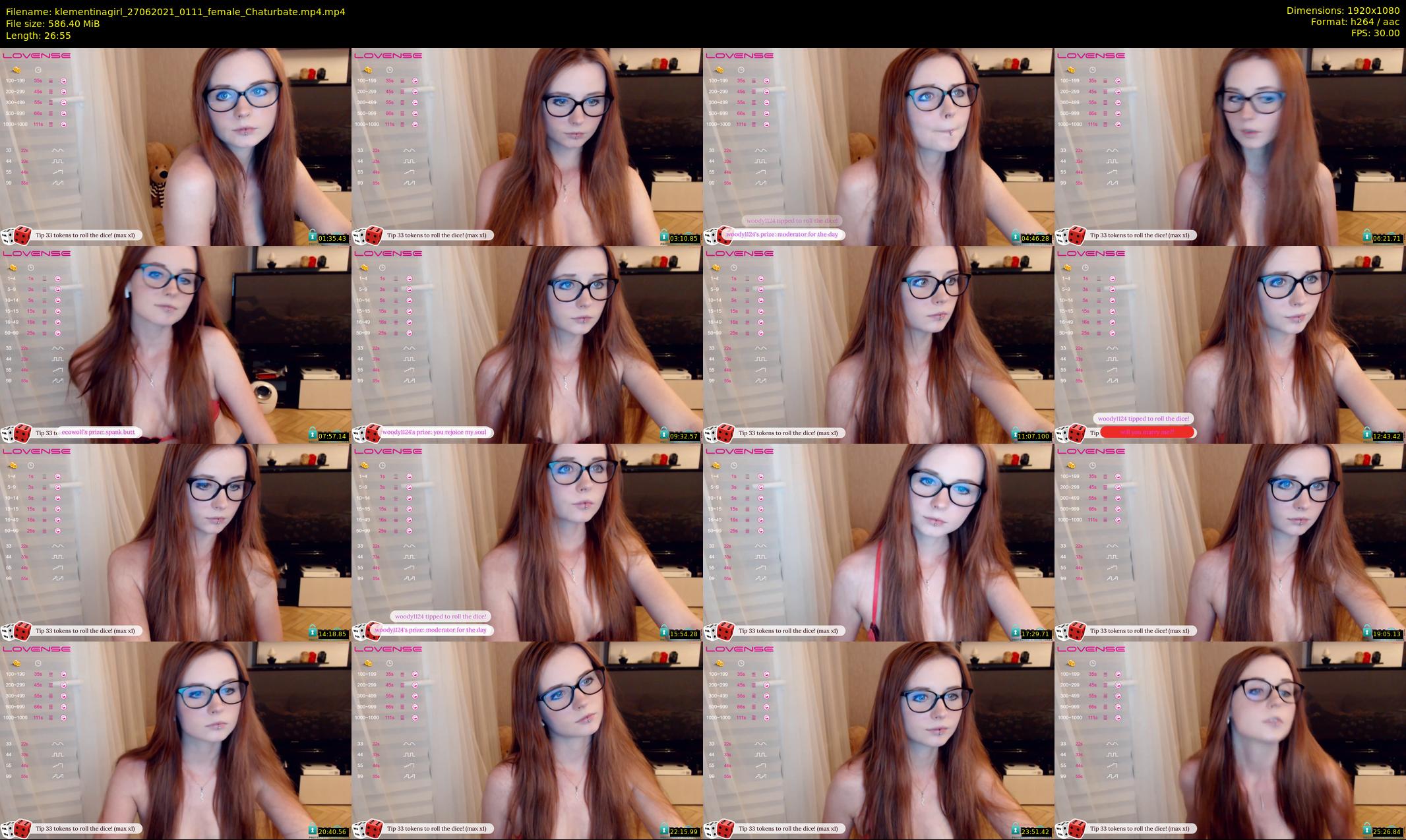 klementinagirl — 27 minute Chaturbate female cam show recording, 1080p, Jun 27, 2021